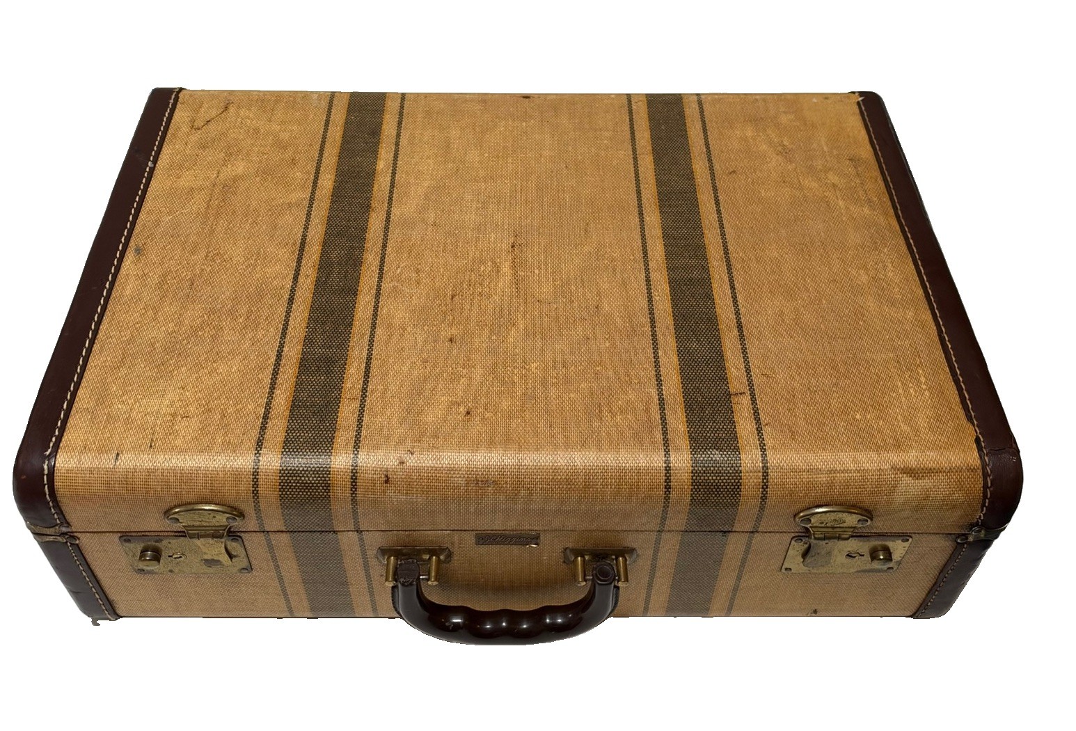 Vintage 1950s J.C. Higgins Tweed Suitcase Sears Roebuck Luggage Mid Century Prop