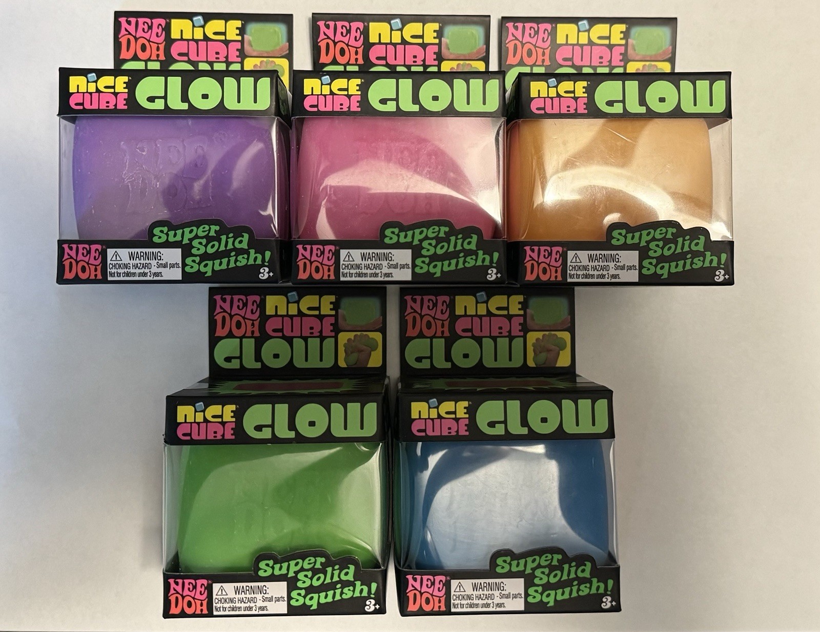 *GENUINE* Schylling NEEDOH Nice Cube Glow Full Color Lot Set Of 5