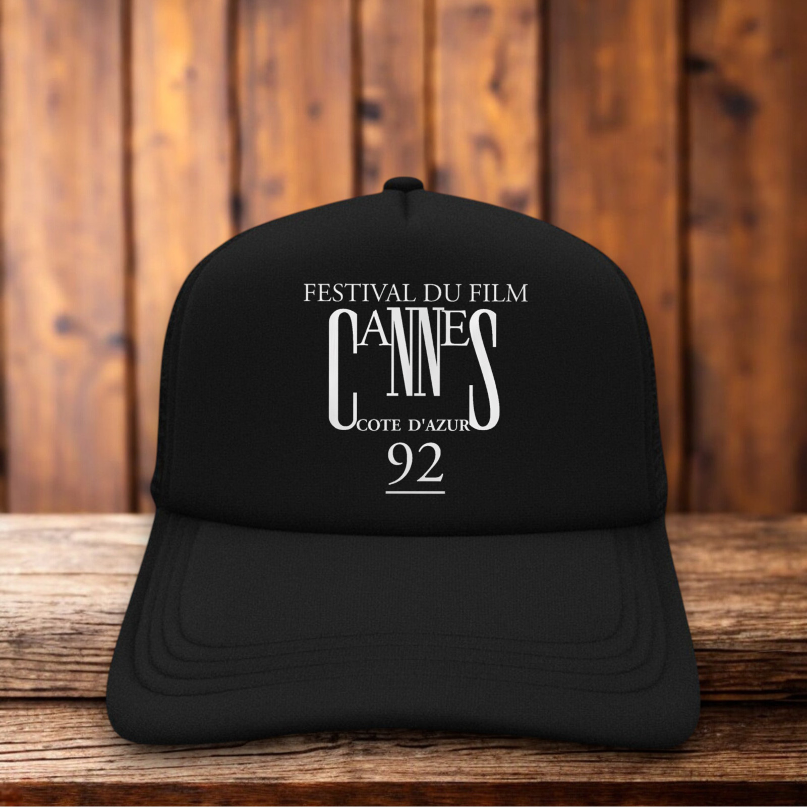 45th Cannes Film Festival 1992 Mens Trucker Hat Black Cote D\'Azur Joe Pesci Cap 45th Cannes Film Festival 1992 Mens Trucker Hat Black Cote D\'Azur Joe Pesci Cap
