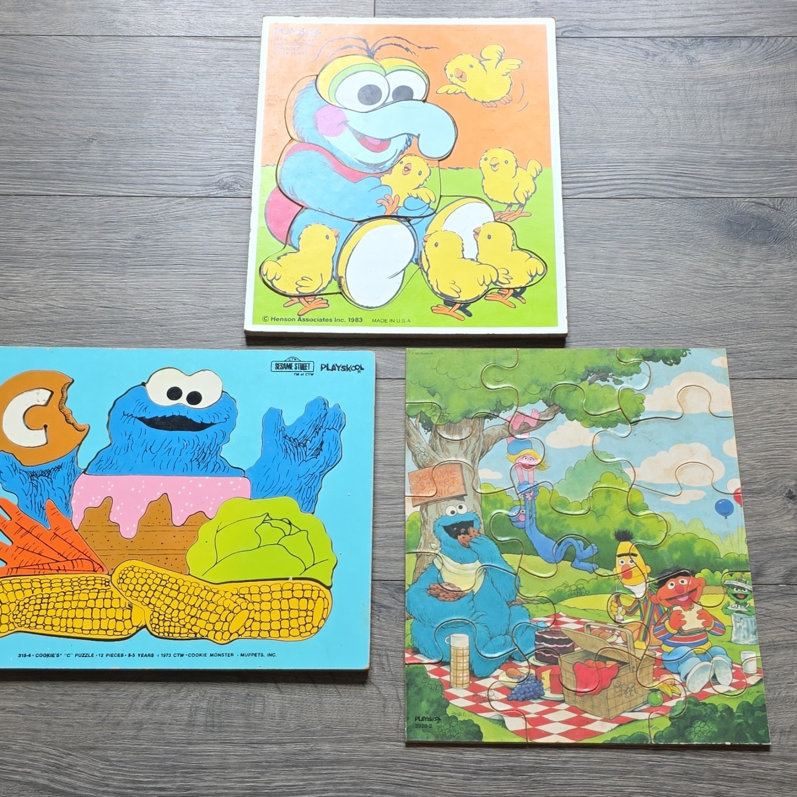 Playskool Vintage 1983 And 1973 Sesame Street Tray Puzzles Lot 12pc Cardboard Playskool Vintage 1983 And 1973 Sesame Street Tray Puzzles Lot 12pc Cardboard