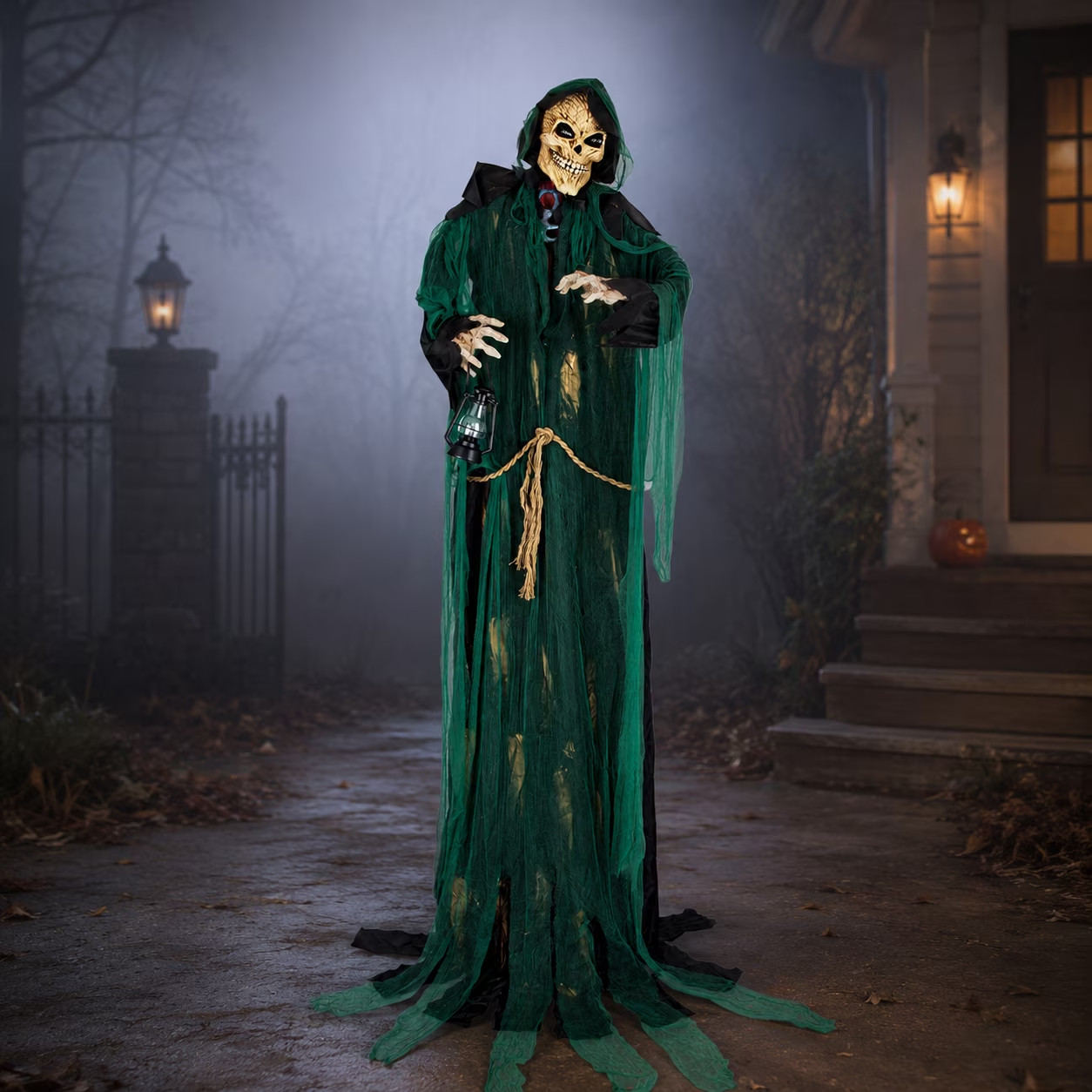 Halloween 7Ft Grim Reaper Animated Light up Eyes Sound-Activated Spooky Scary De