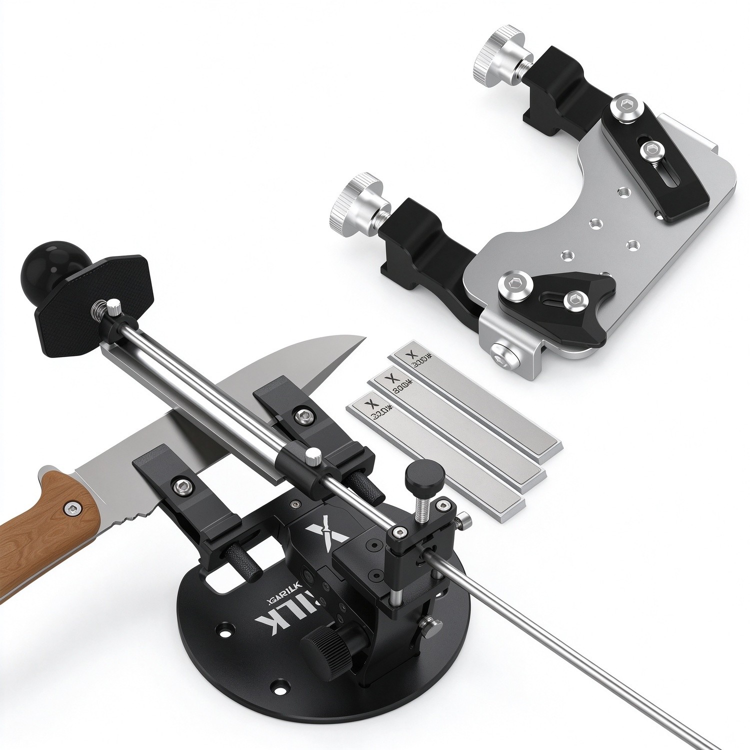 XARILK GEN4 Adjustable Guided Knife Sharpener + Universal Blade Clamp Bundle XARILK GEN4 Adjustable Guided Knife Sharpener + Universal Blade Clamp Bundle