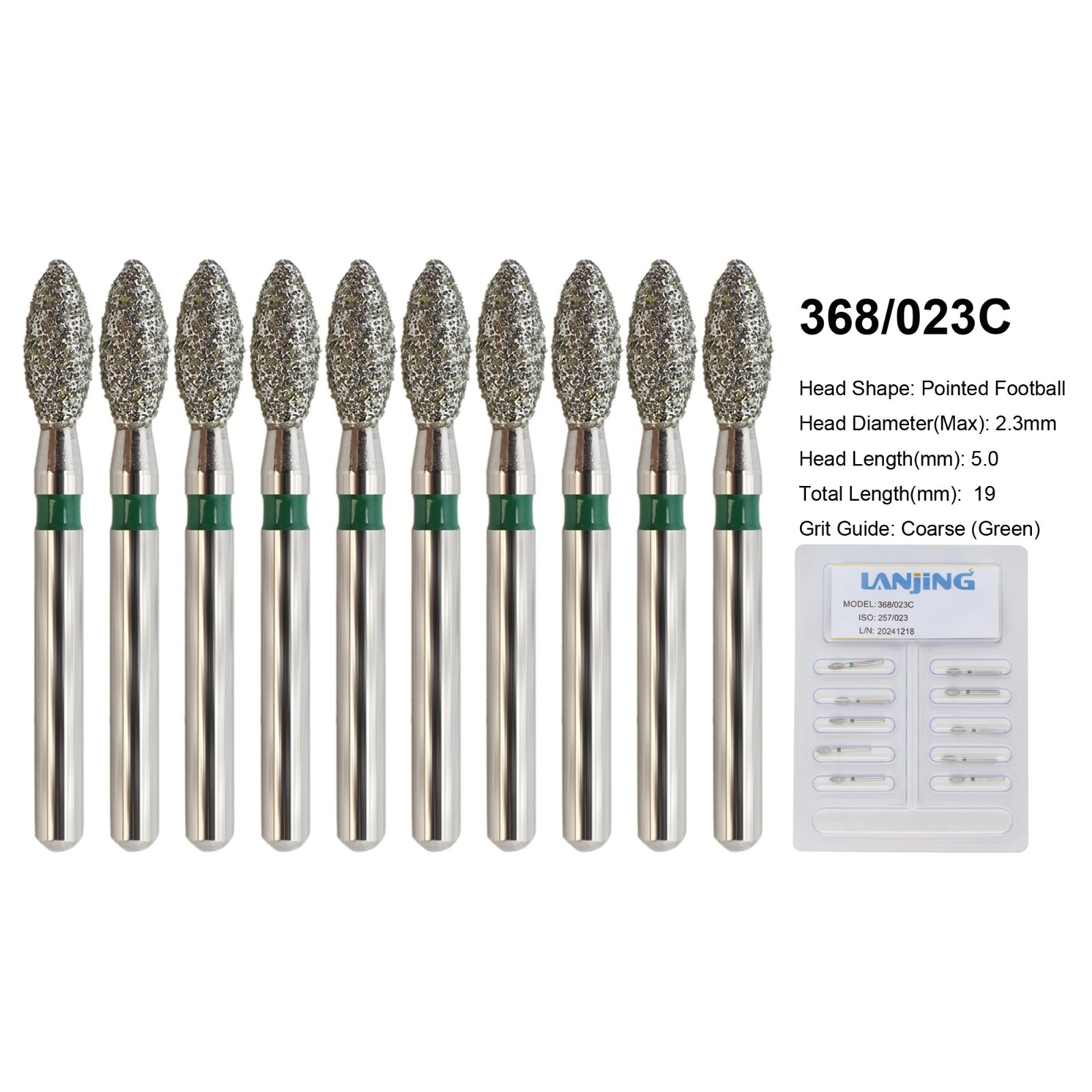 FG Diamond Burs Football Barrel Diamonds 368 379 811 Occlusal Lingual High Speed