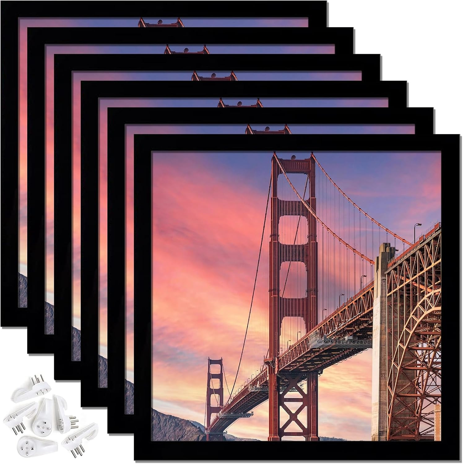 9X9 Picture Frames Black, Set of 6 for Gallery Wall Display 9X9 Picture Frames Black, Set of 6 for Gallery Wall Display