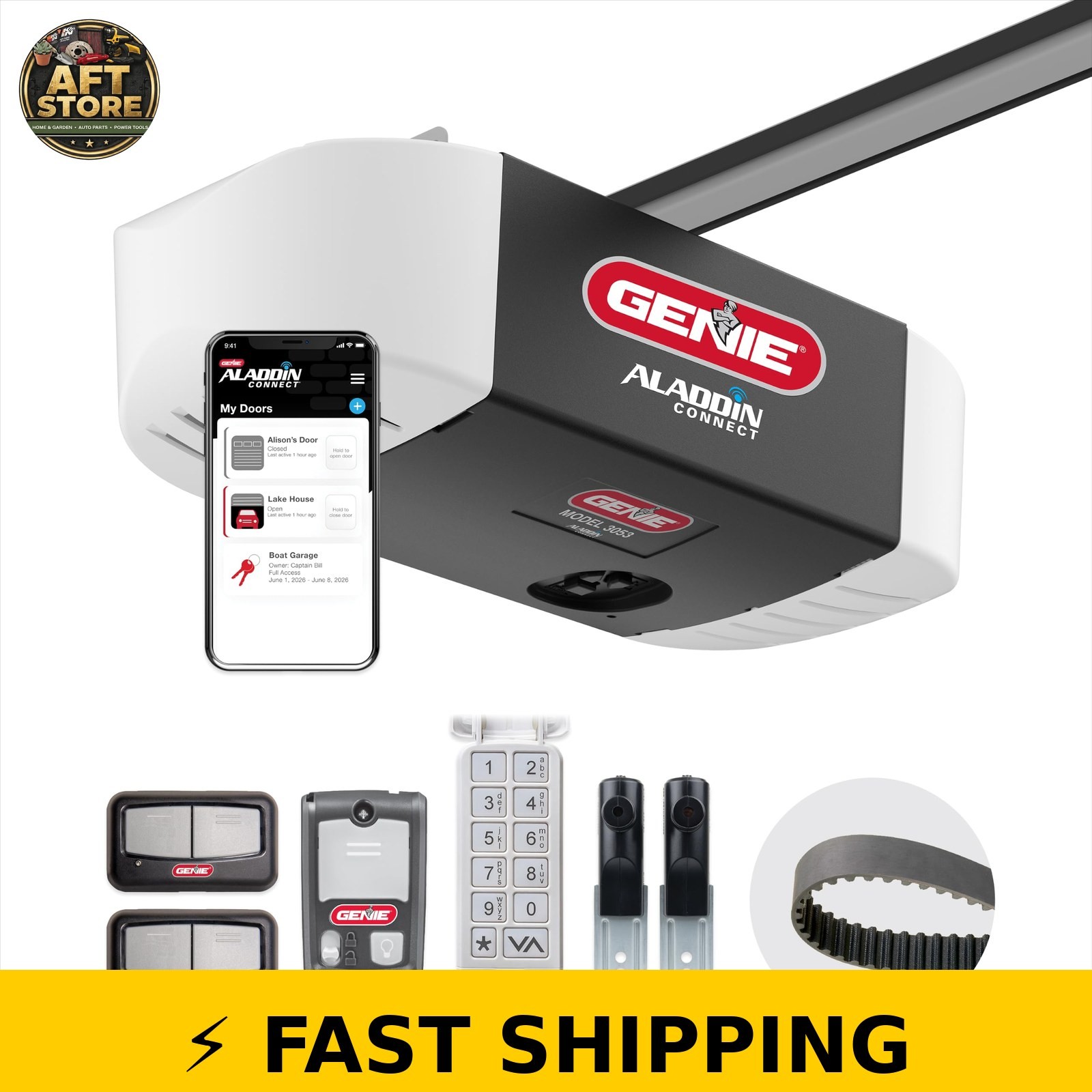 Genie QuietLift Connect WiFi Smart Garage Door Opener with Keypad