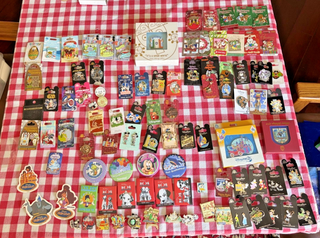 Vintage-New Disney Pin Lot 95 Pins Variety - Ex Disneyland Cast Member