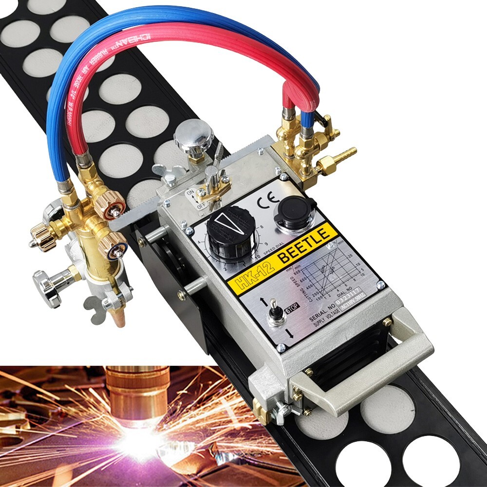 110V HK-12 Torch Track Burner Portable Gas Cutting Machine with Two Tracks