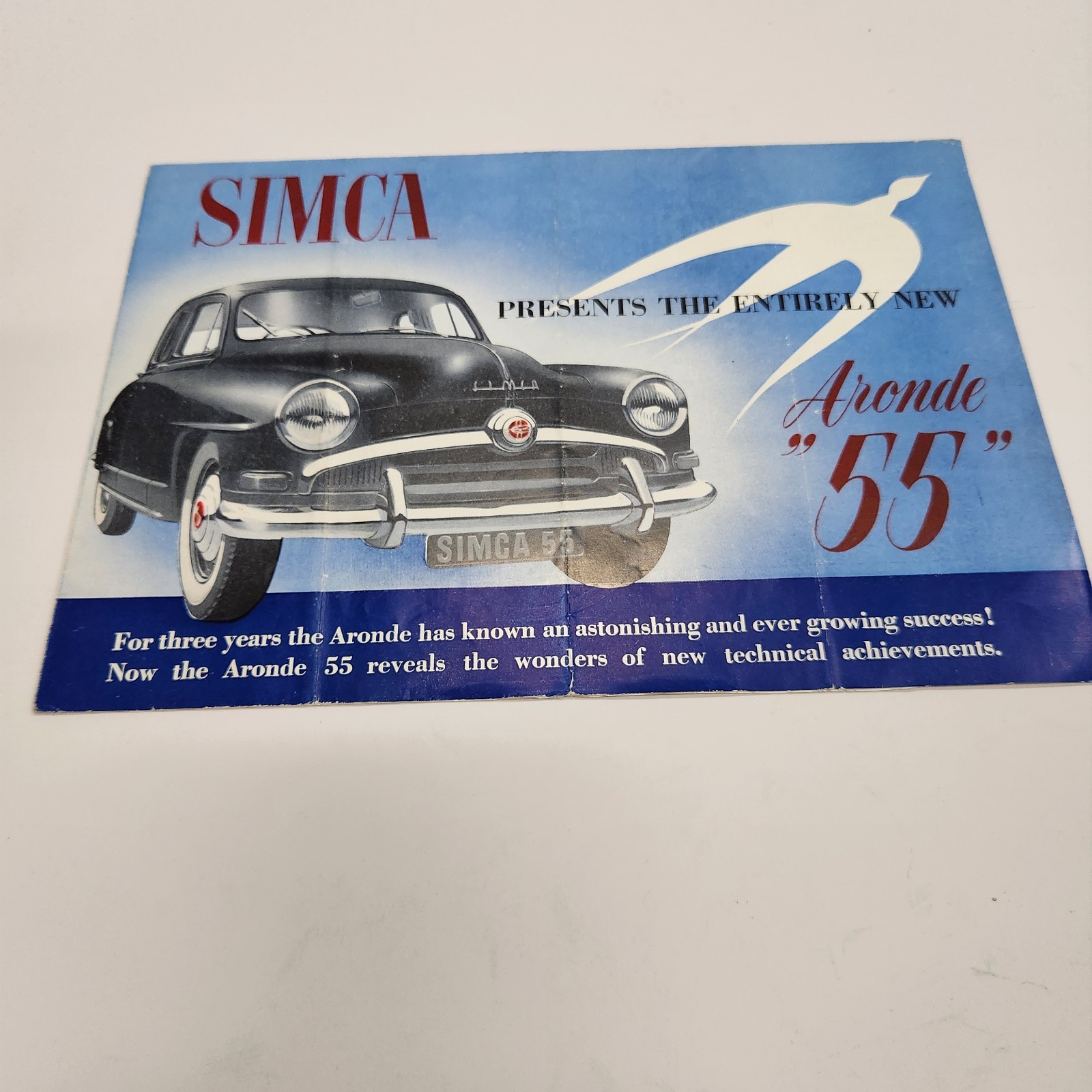 1955 Simca Aronde 55 Original Vintage Sales Brochure French Automobile