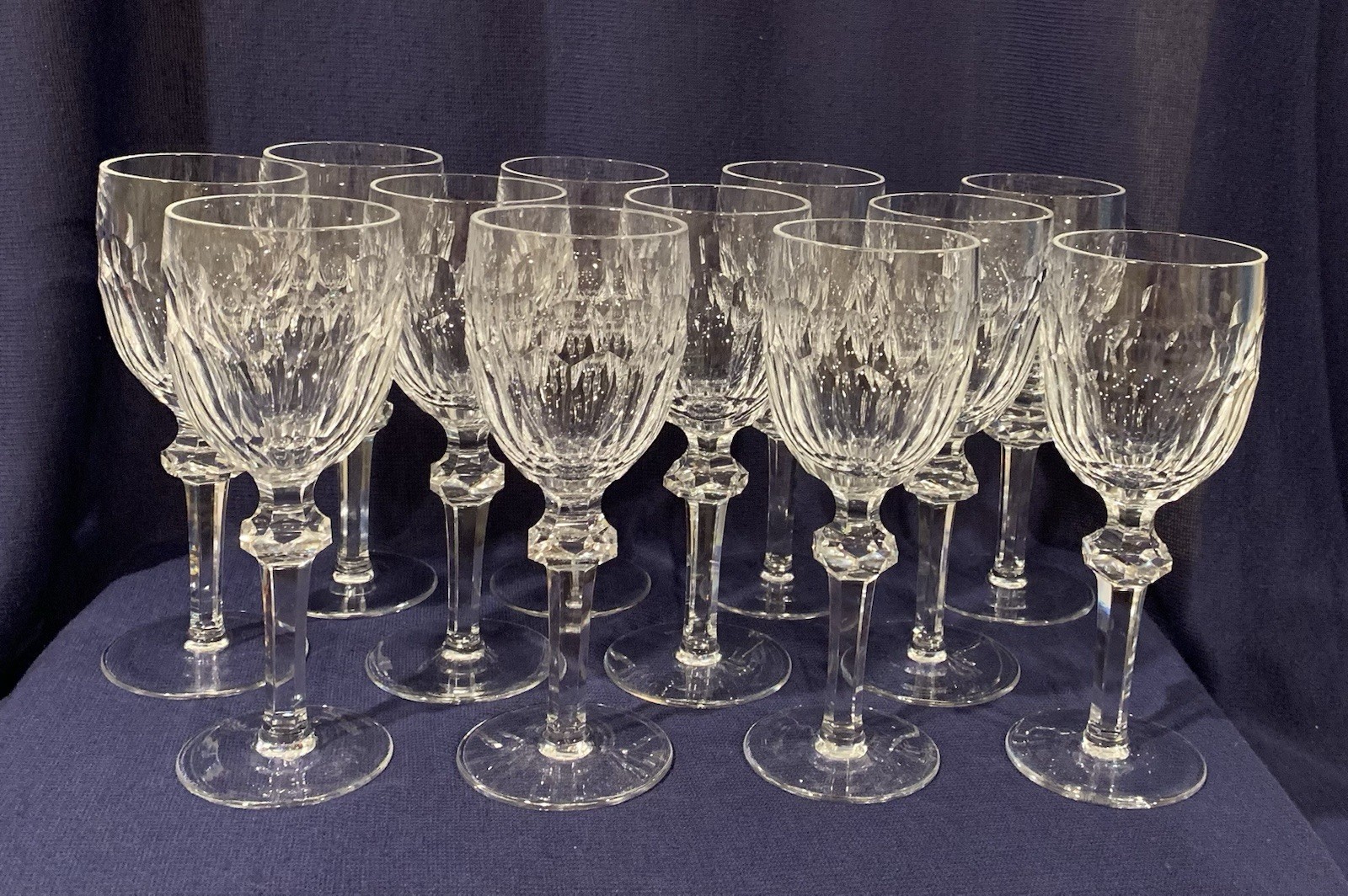 Early Vintage Waterford Cut Crystal Curraghmore Claret Wine Glasses 7 1/8\