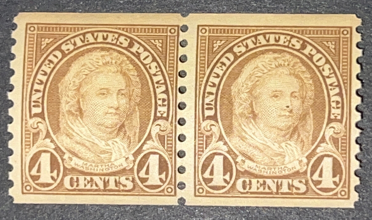 Travelstamps: 1923-1929 US Stamps Sc #601 Martha Washington, Mint, MNHOG 4c Pair Travelstamps: 1923-1929 US Stamps Sc #601 Martha Washington, Mint, MNHOG 4c Pair