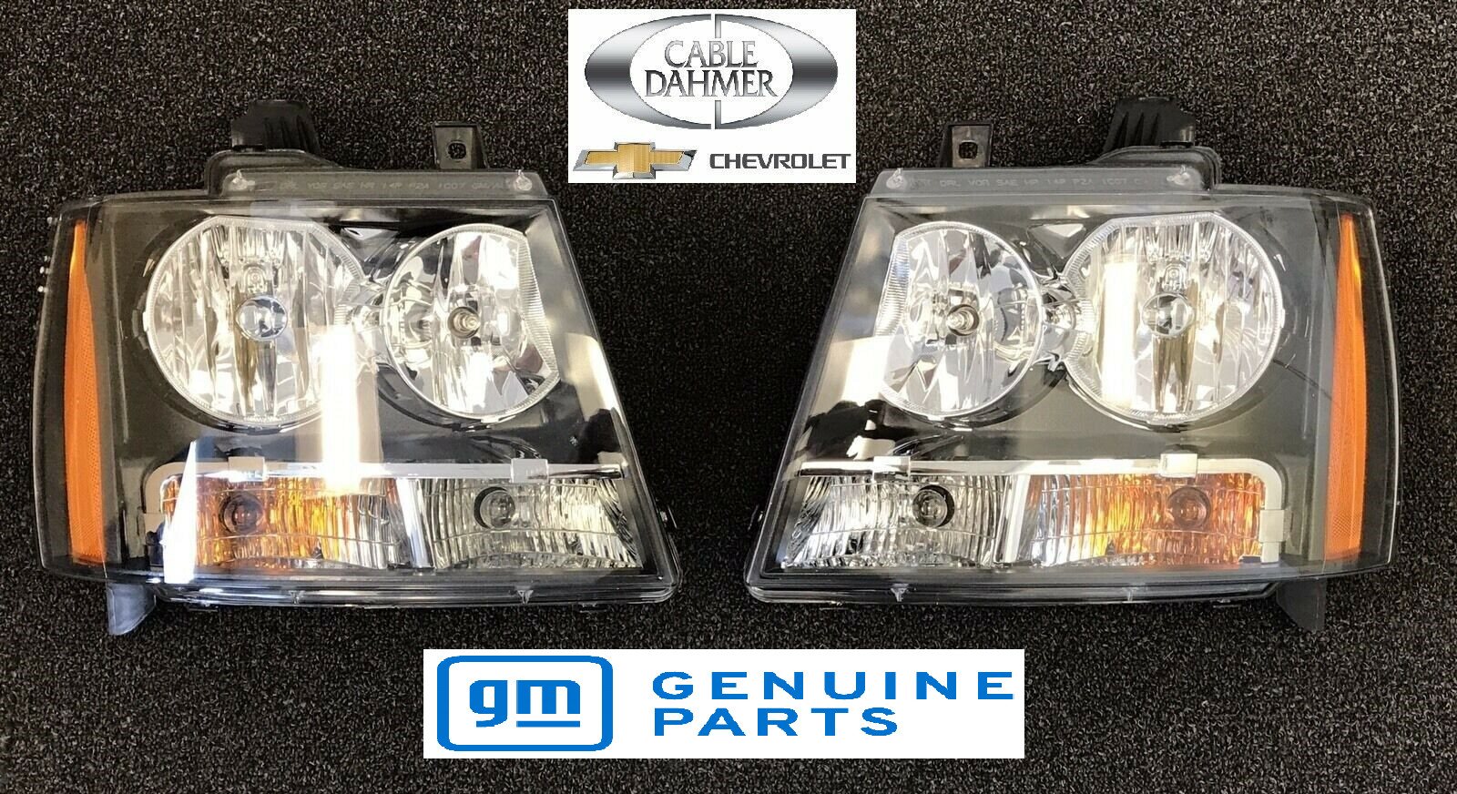 2007-2014 Chevrolet Avalanche Tahoe Suburban OEM Front Left & Right Headlights