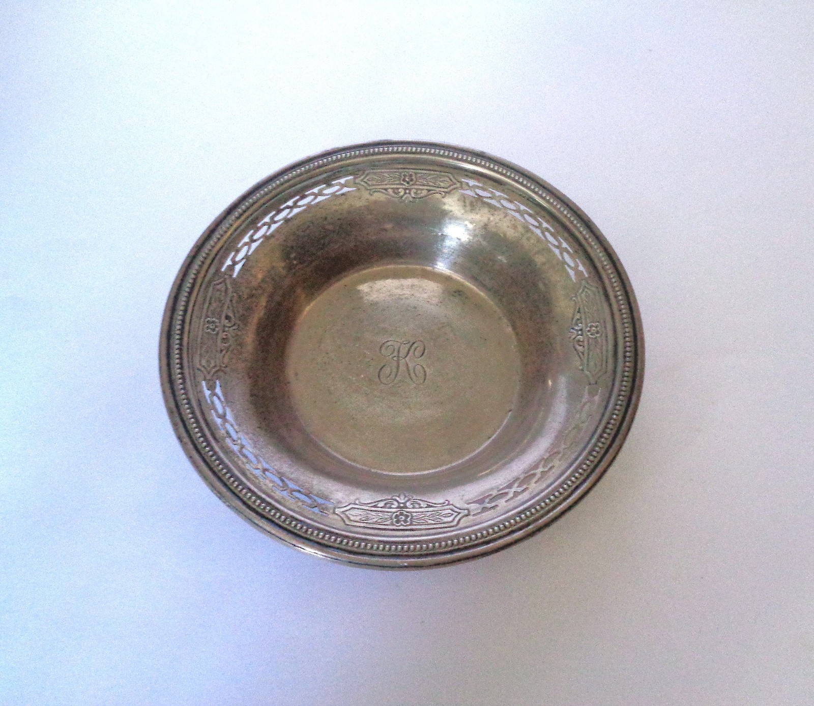 Antique R Wallace & Sons RW&S 925 Sterling Silver Floral Bon Bon Bowl Dish 29203
