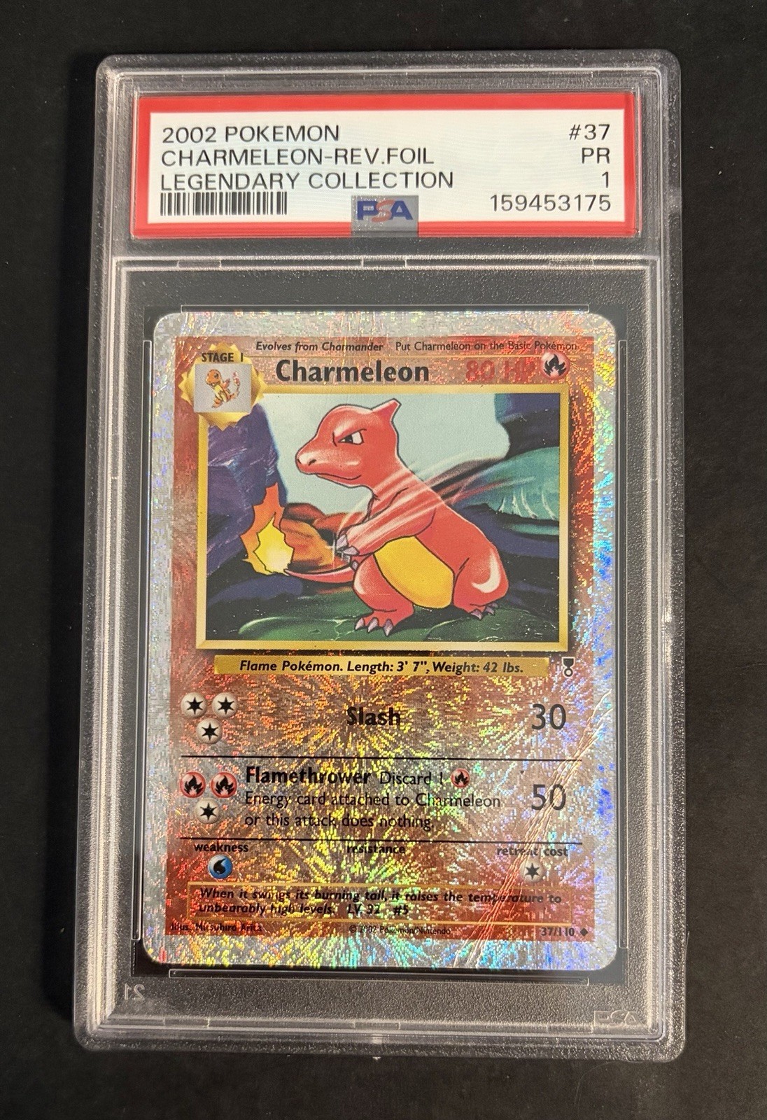 Legendary (Collection) Reverse Holo Charmeleon 37/110 Pokemon  - PSA 1