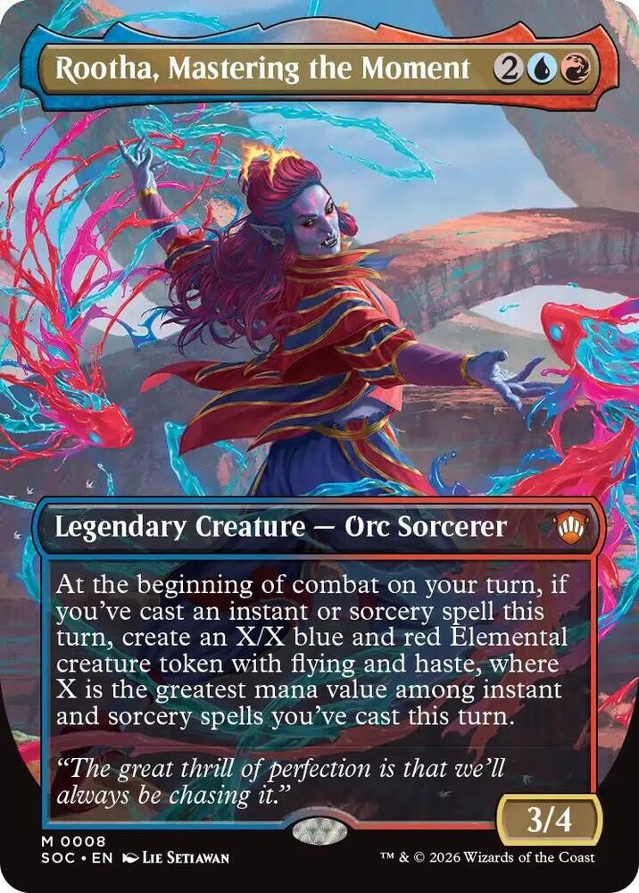Rootha, Mastering the Moment (Borderless) 8 M Foil MTG SOC NM