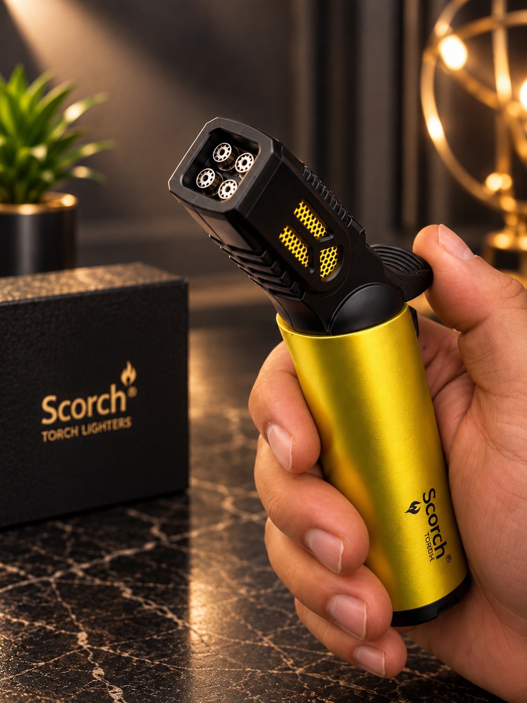 Scorch Torch Heavy Duty quad Flames Torch Metal Finish Scorch Torch Heavy Duty quad Flames Torch Metal Finish
