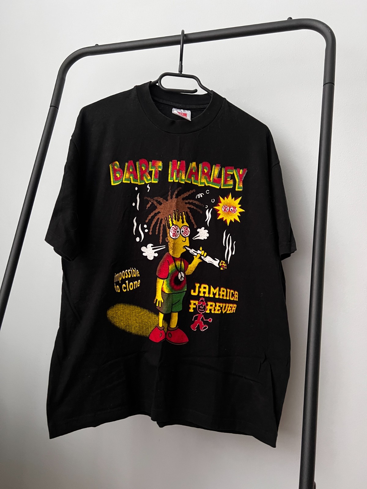 Vintage 1995 Bart Marley Jamaica Forever (Simpsons Bootleg) T-Shirt L