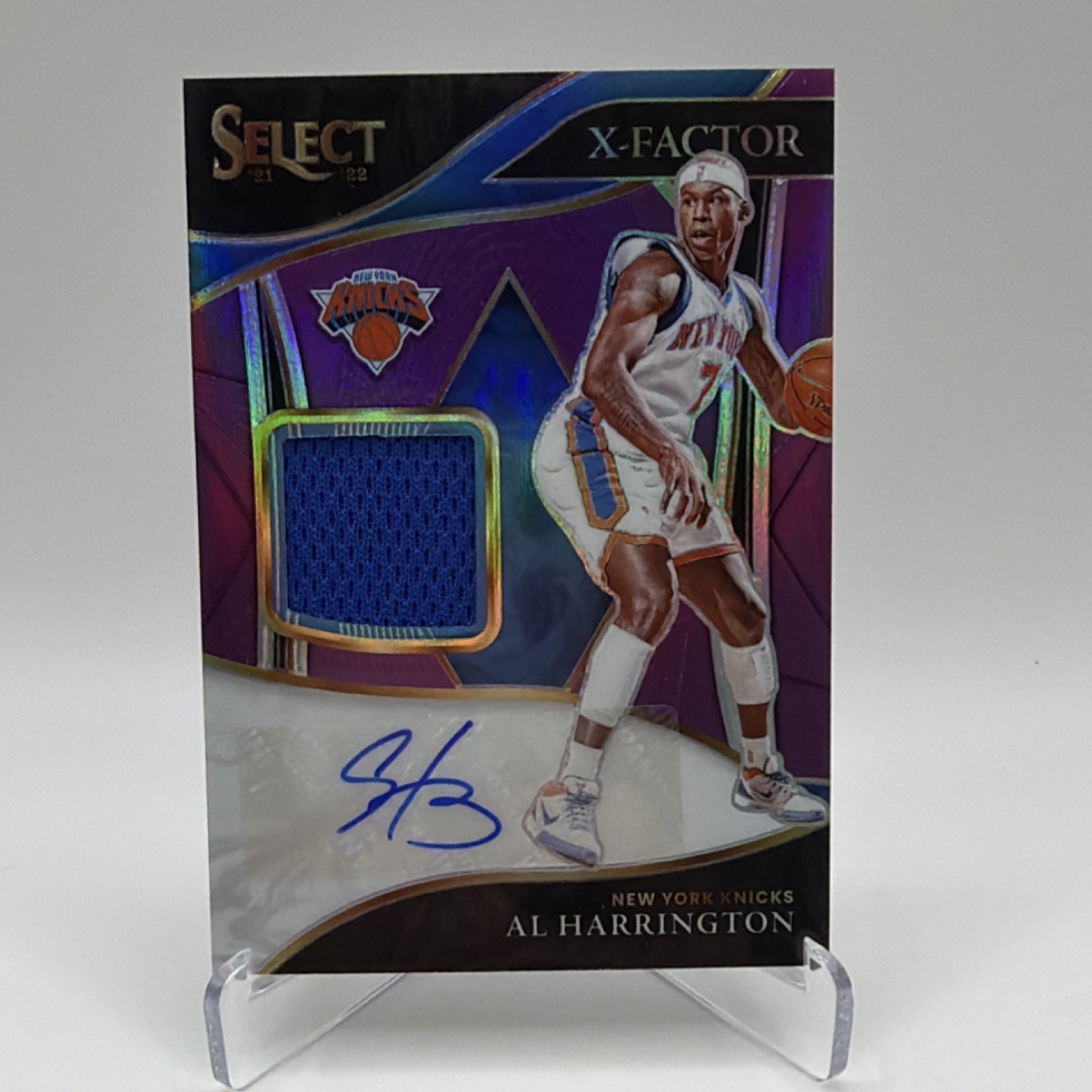 Select X-Factor Memorabilia Autograph Al Harrington Purple Prizm Knicks /99 Select X-Factor Memorabilia Autograph Al Harrington Purple Prizm Knicks /99