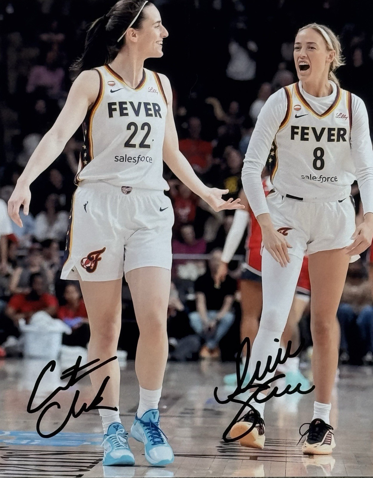 Caitlin Clark - Sophie Cunningham - DUAL Autographed Signed 8 x 10 Photo w/COA Caitlin Clark - Sophie Cunningham - DUAL Autographed Signed 8 x 10 Photo w/COA