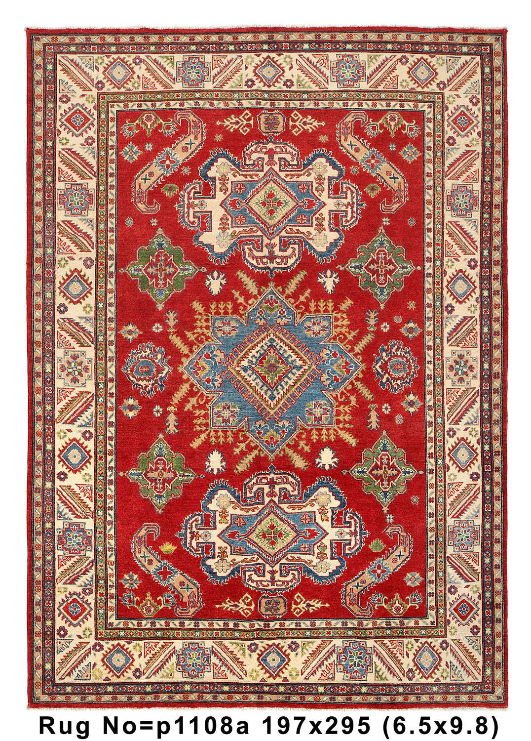7x10\' Handmade Wool Genuine Kazak Rug #P1108 7x10\' Handmade Wool Genuine Kazak Rug #P1108