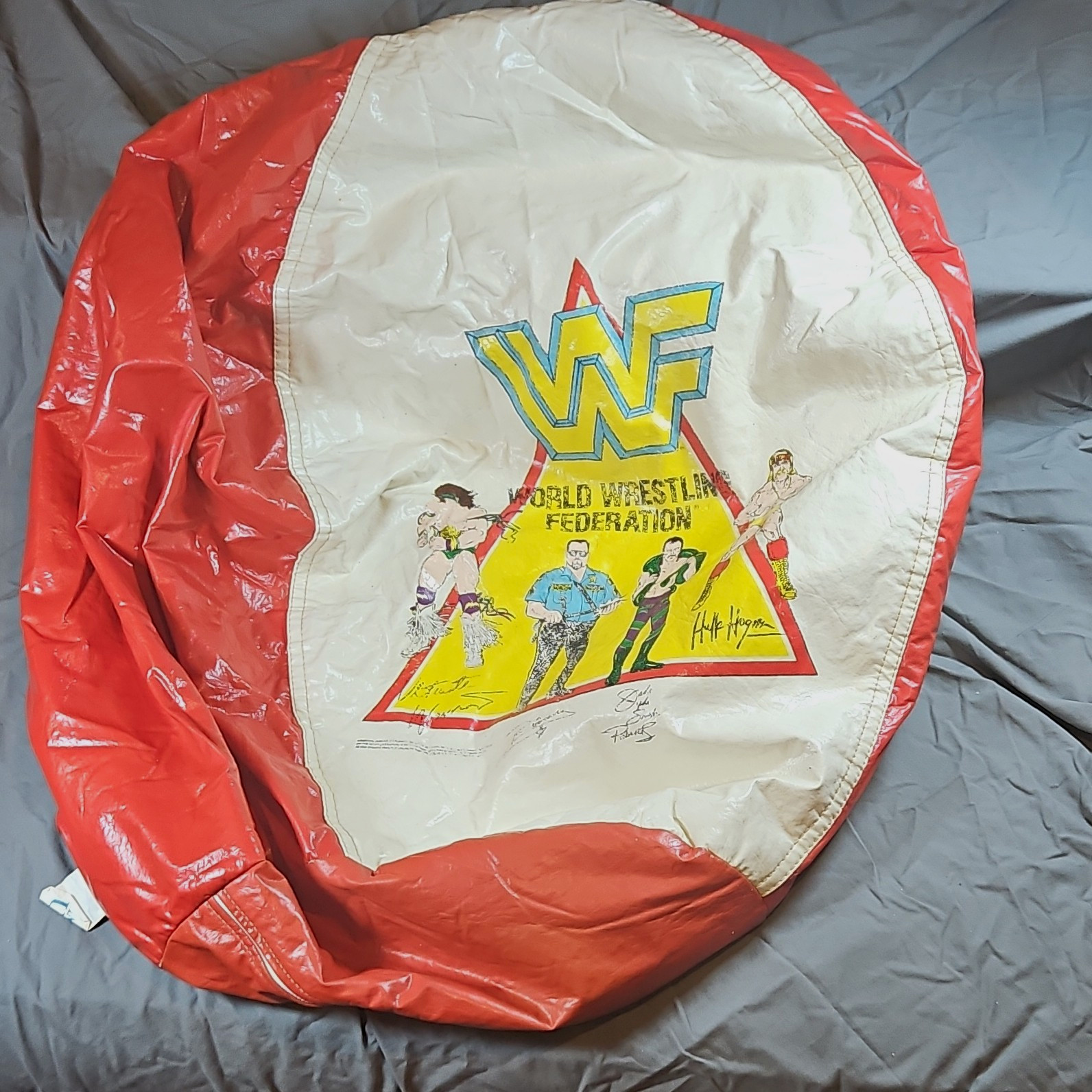 Vtg 1991 WWF Bean Bag COVER ONLY Titan Sports Hulk Hogan Ultimate Warrior RARE