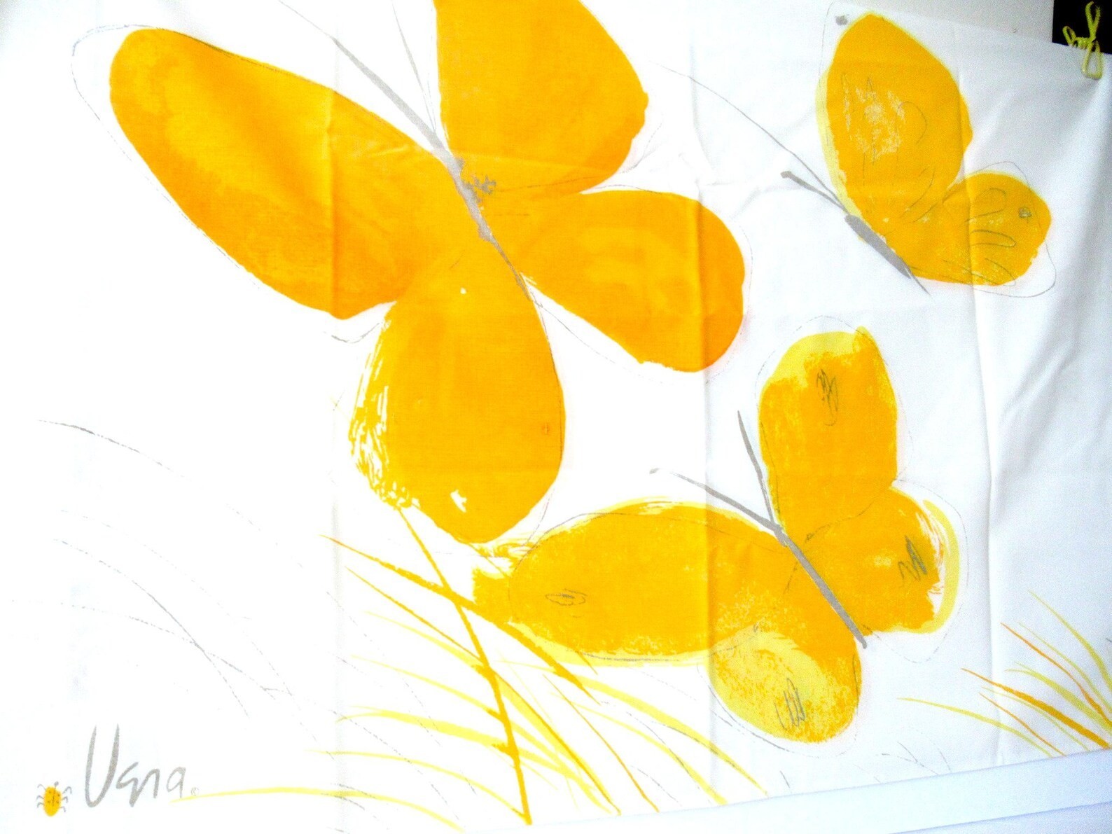 NEW VINTAGE VERA NEUMANN YELLOW BUTTERFLY PILLOWCASES 20 X 32 INCHES PAIR