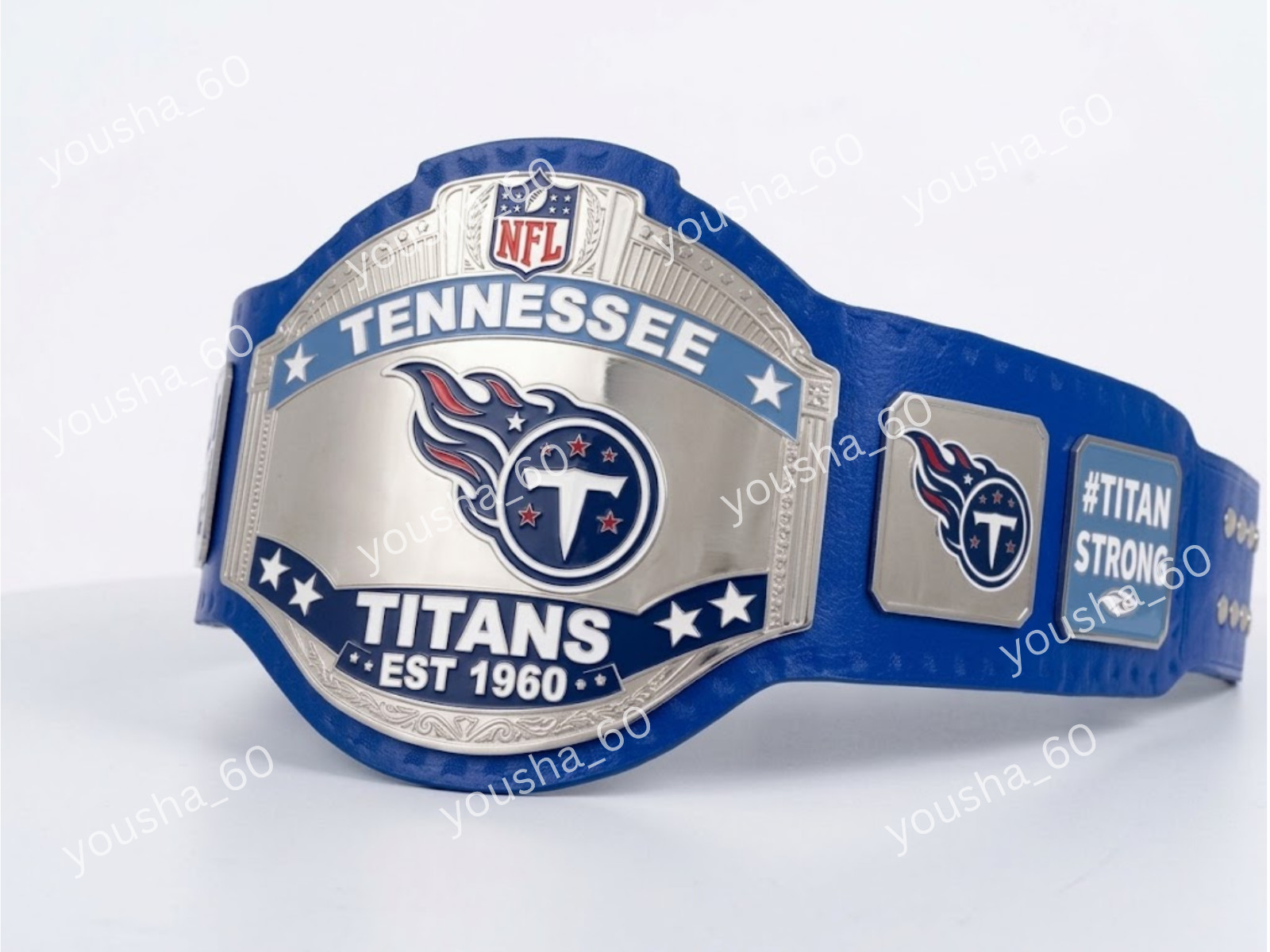 Custom Tennessee Titans Heavyweight Championship Belt 4mm Brass Custom Tennessee Titans Heavyweight Championship Belt 4mm Brass