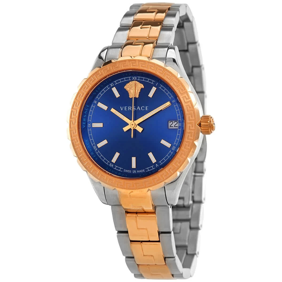 Versace Hellenyium Women\'s Blue Dial Two Tone Watch - V12060017 ($1430 MSRP)