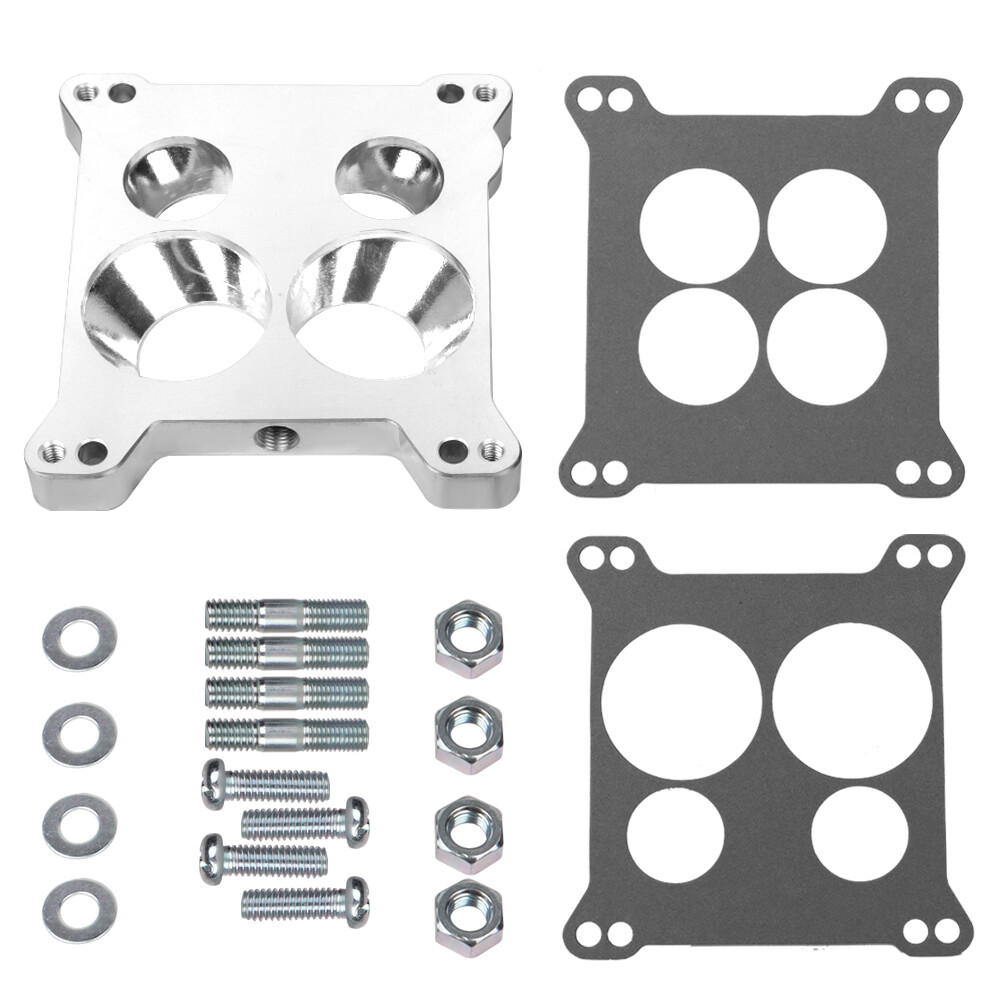 Aluminum Edelbrock Carburetor Adapter Plate 2696, Square to Spread Bore 0.850\
