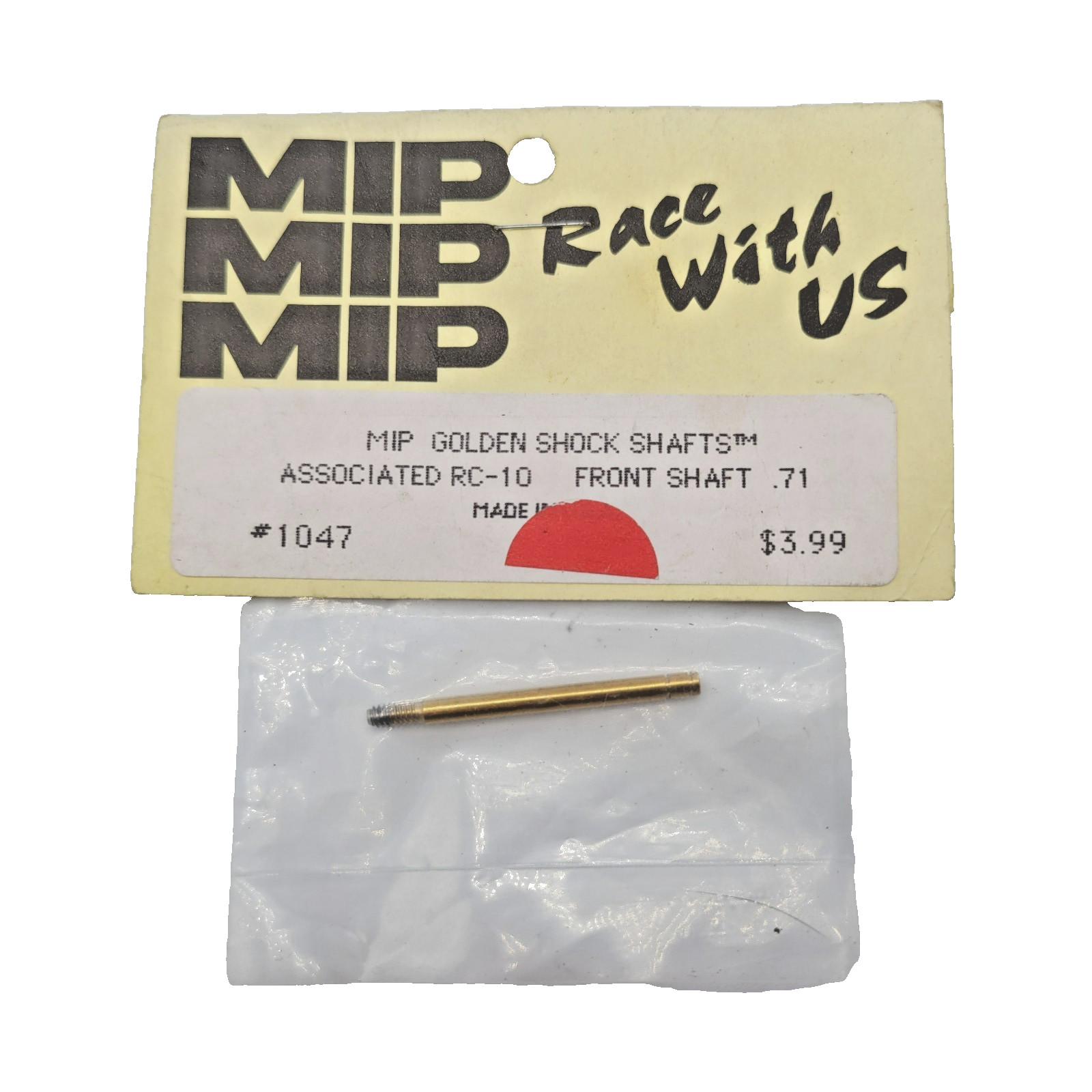 MIP Golden shoch shafts for associated RC10, Front .71 #1047