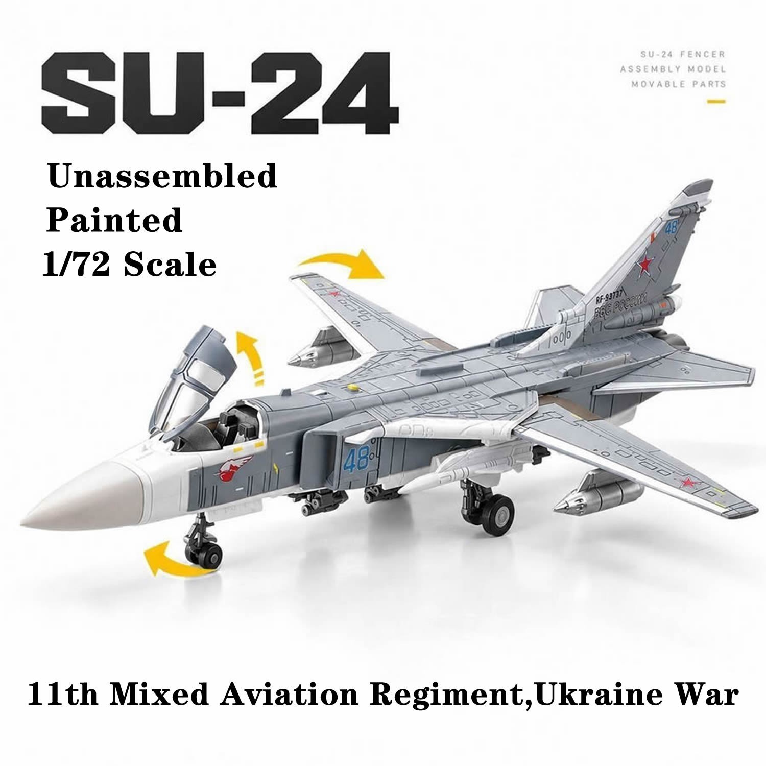 1/72 Russian SU-24 Fencer 11th Mixed Aviation Regiment Painted Unassembled Model