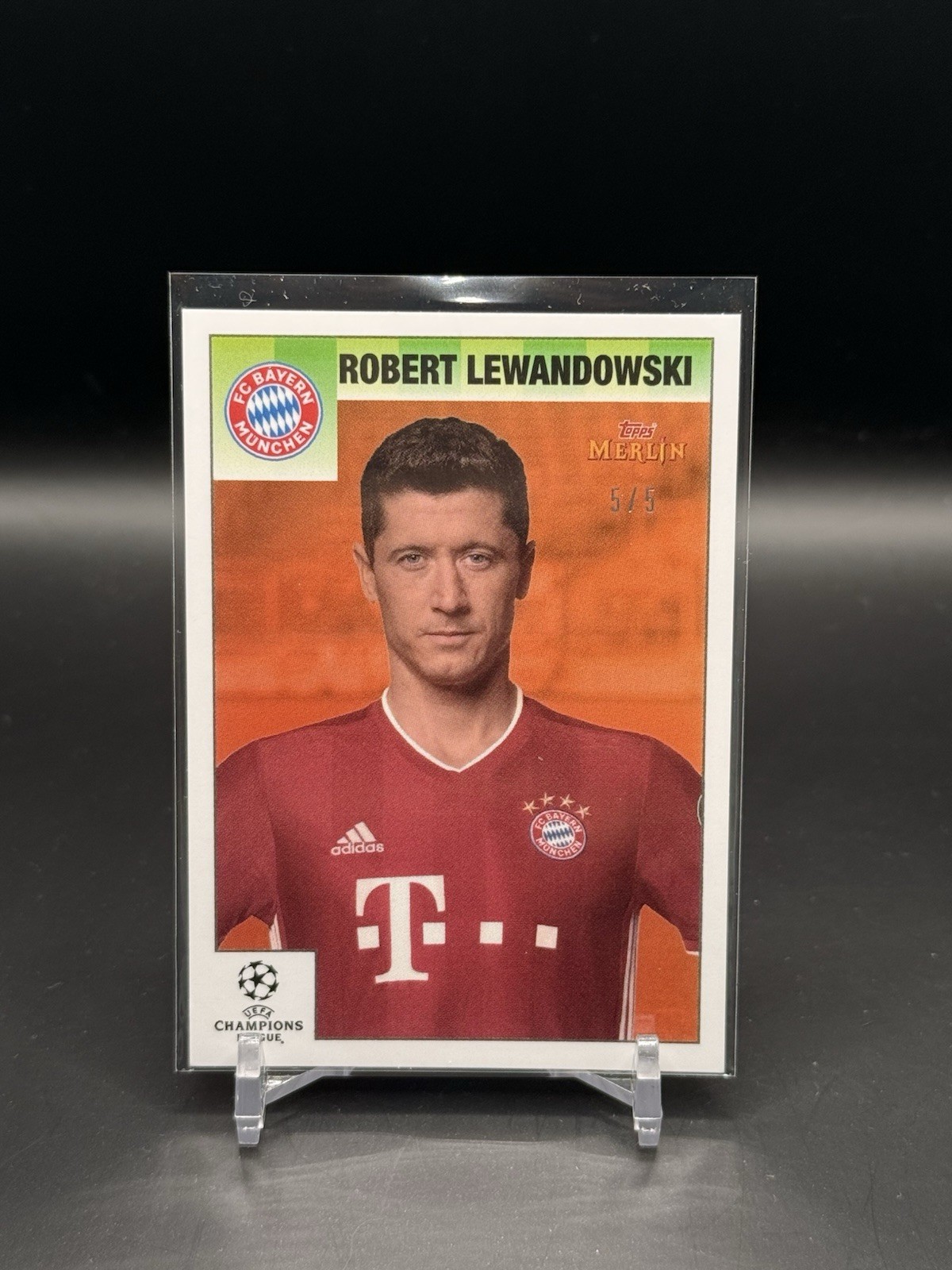 Robert Lewandowski 2020-21 Topps Merlin Heritage 95 UEFA Champions League 5/5 Robert Lewandowski 2020-21 Topps Merlin Heritage 95 UEFA Champions League 5/5