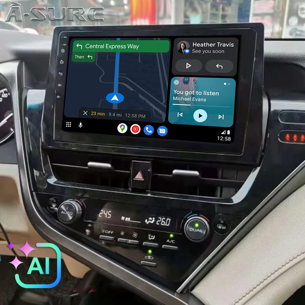 8 Core Android 15 CarPlay AI Stereo Radio GPS Navi BT For Toyota Camry 2021-2024