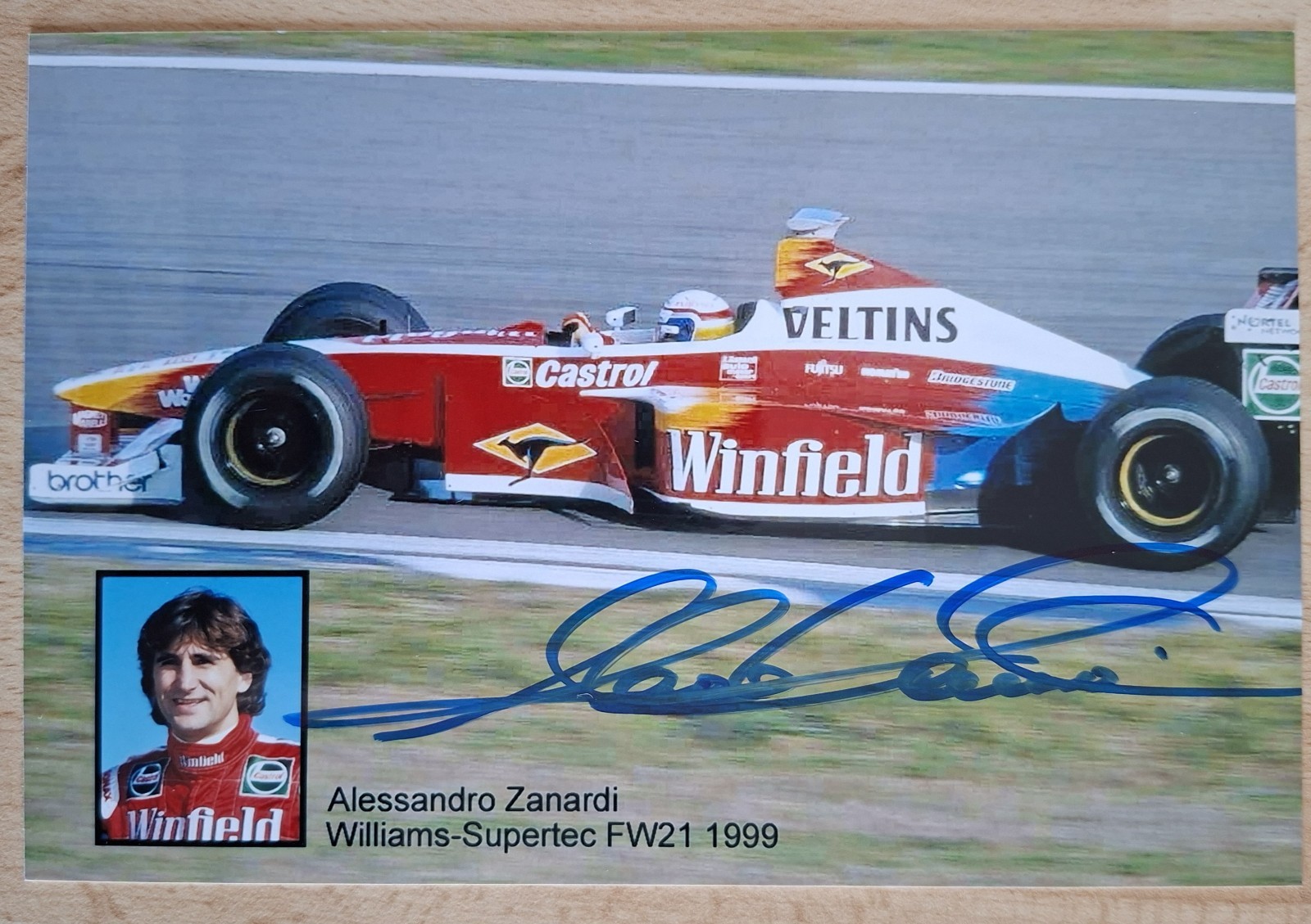 Alessandro Zanardi Williams 1999 Original Autograph Photo 