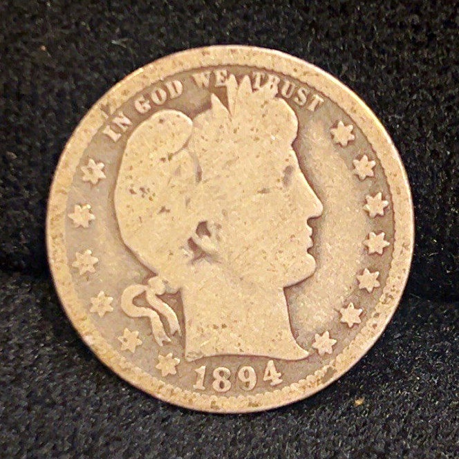 1894-O  Barber Quarter 25C Business Strike 90% Silver 