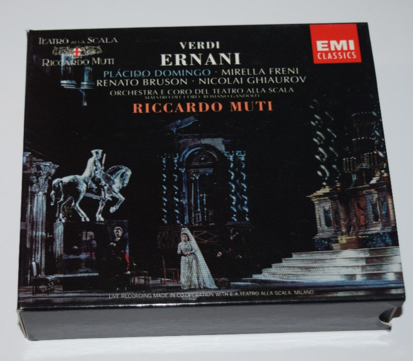 Verdi Ernani 3 CDs EMI Music Placido Domingo Mirella Freni Renato Bruson 1993 LN Verdi Ernani 3 CDs EMI Music Placido Domingo Mirella Freni Renato Bruson 1993 LN