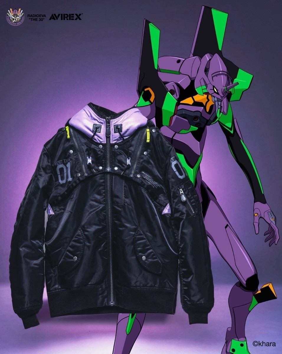 AVIREX x RADIO EVA MA-1 Remodel Evangelion Jacket Black Red Navy Unisex Coat