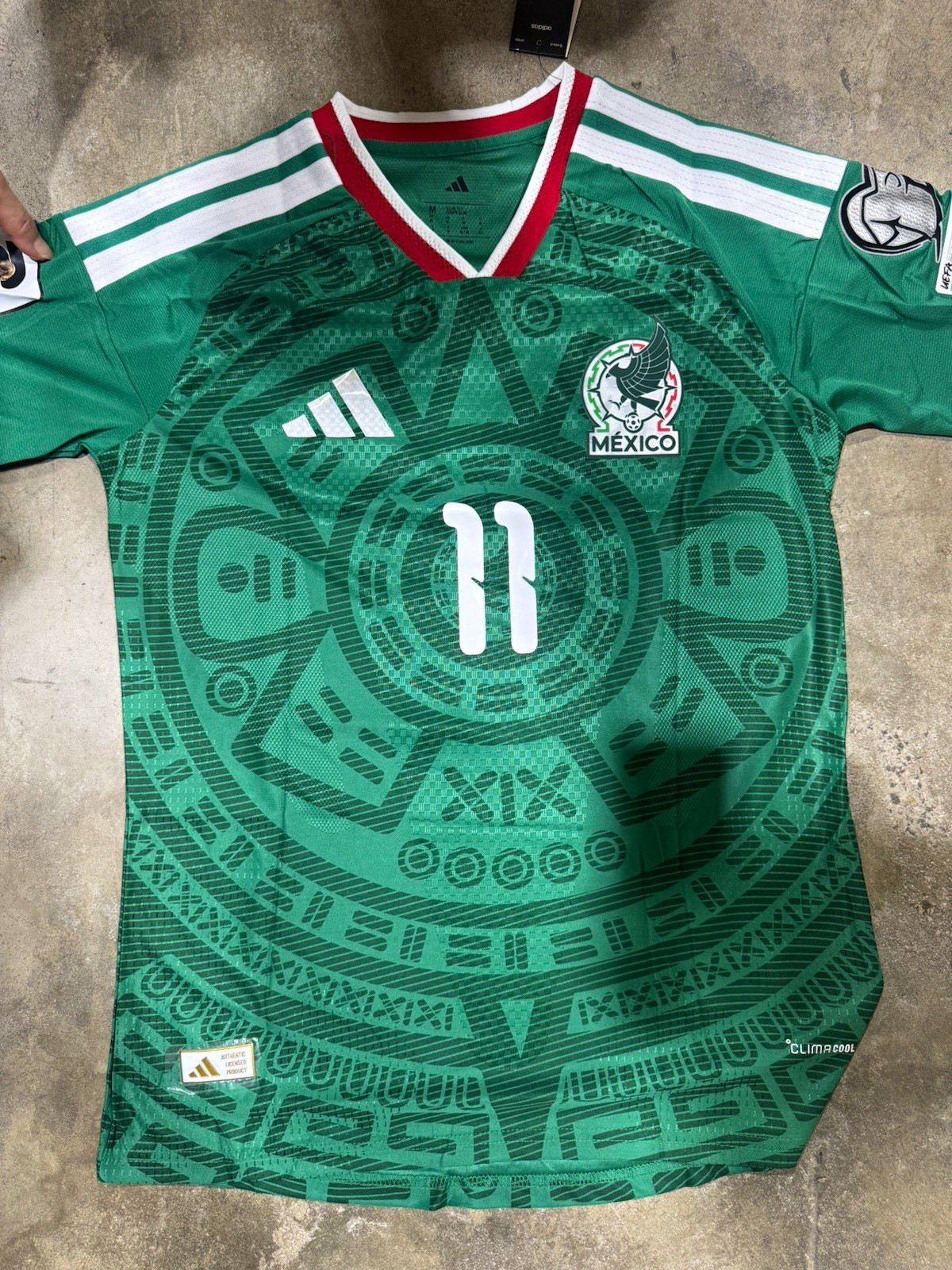 adidas Mexico Soccer Jersey S. Giménez #11 Men\'s Size M Green White Red adidas Mexico Soccer Jersey S. Giménez #11 Men\'s Size M Green White Red