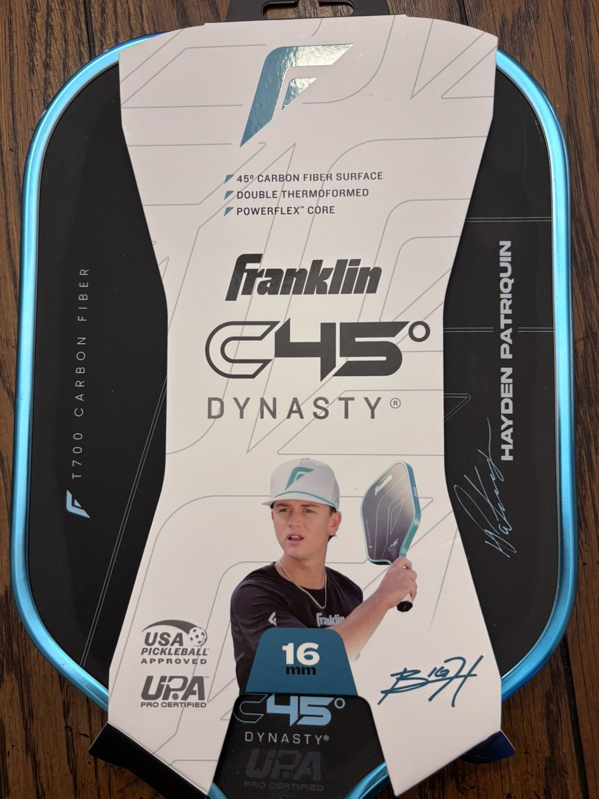 Franklin C45 Dynasty 16mm Carbon Fiber Pickleball Paddle Hayden Patriquin