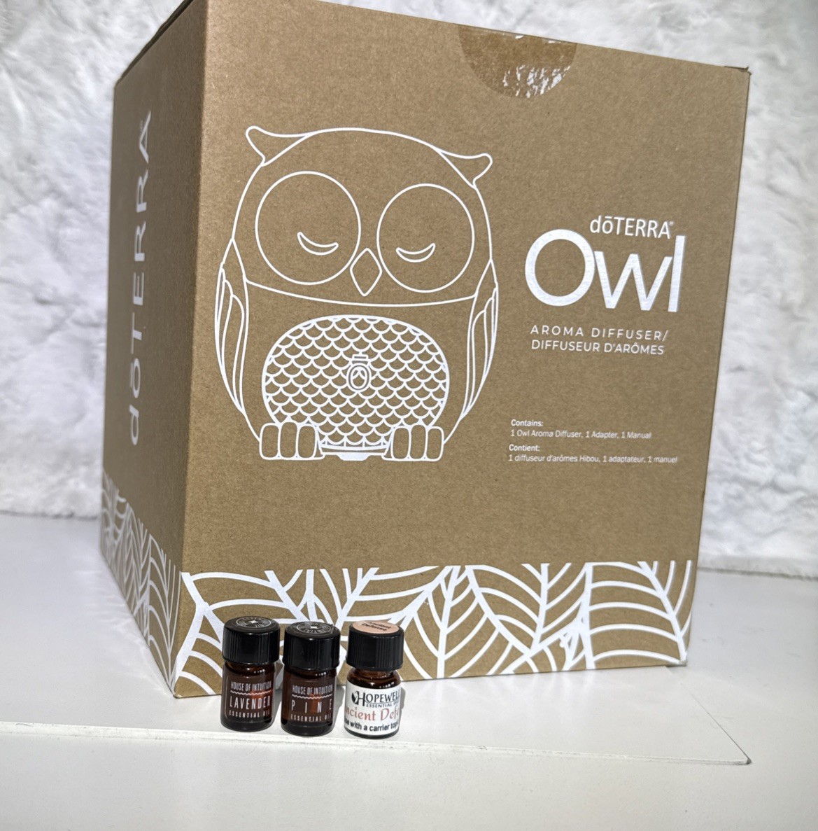 doTERRA Owl Diffuser NEW SEALED + 3 Essential Oil Samples