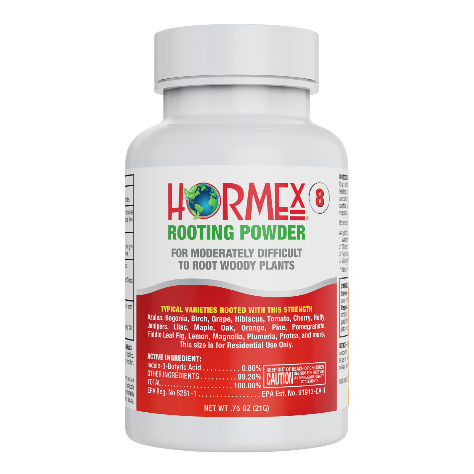 Hormex Rooting Powder #8 - for Moderately Difficult to Root Plants - 0.8% IBA