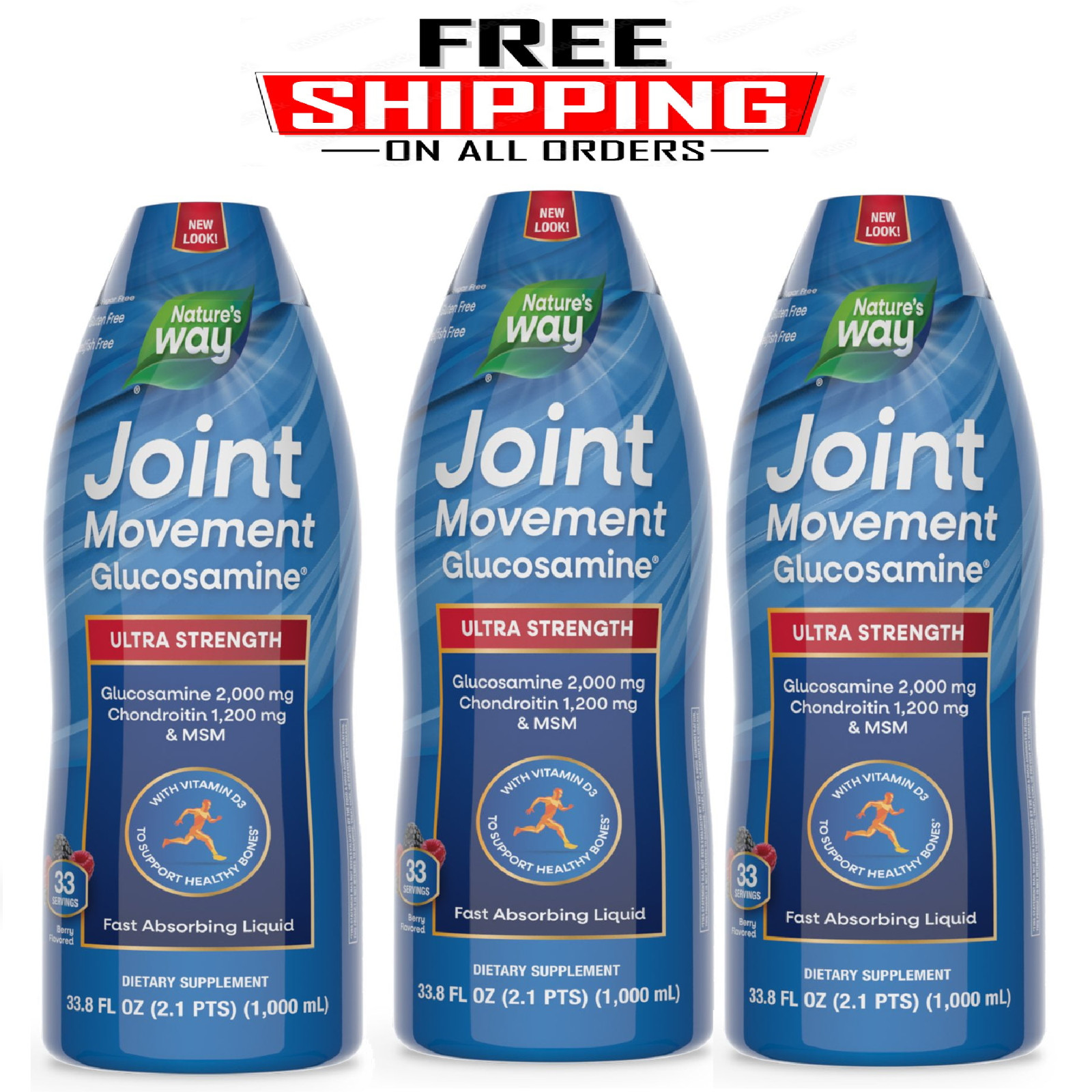 3 Pack - Nature\'s Way Joint Movement Glucosamine Liquid, 33.8 fl. oz.