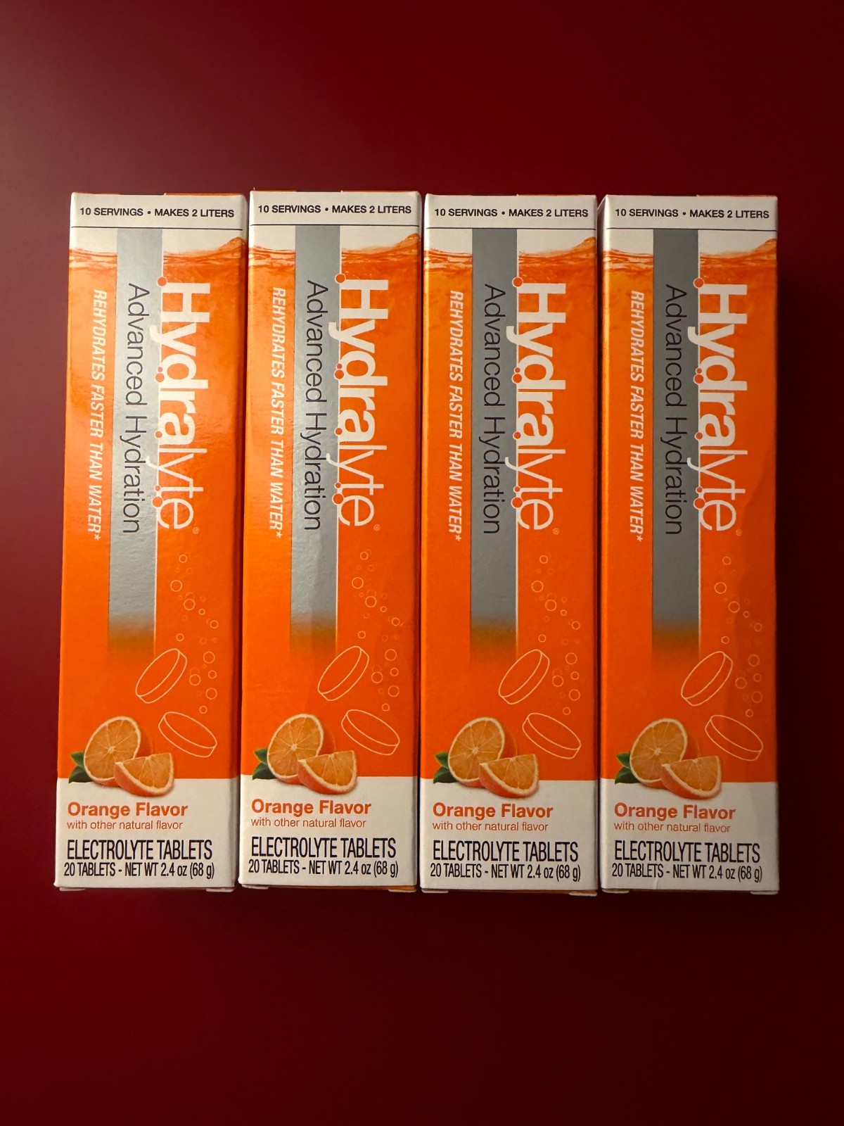 Hydralyte Electrolyte Tablets Orange 4-Pack Lot 80ct Hydration Recovery BB 11/26