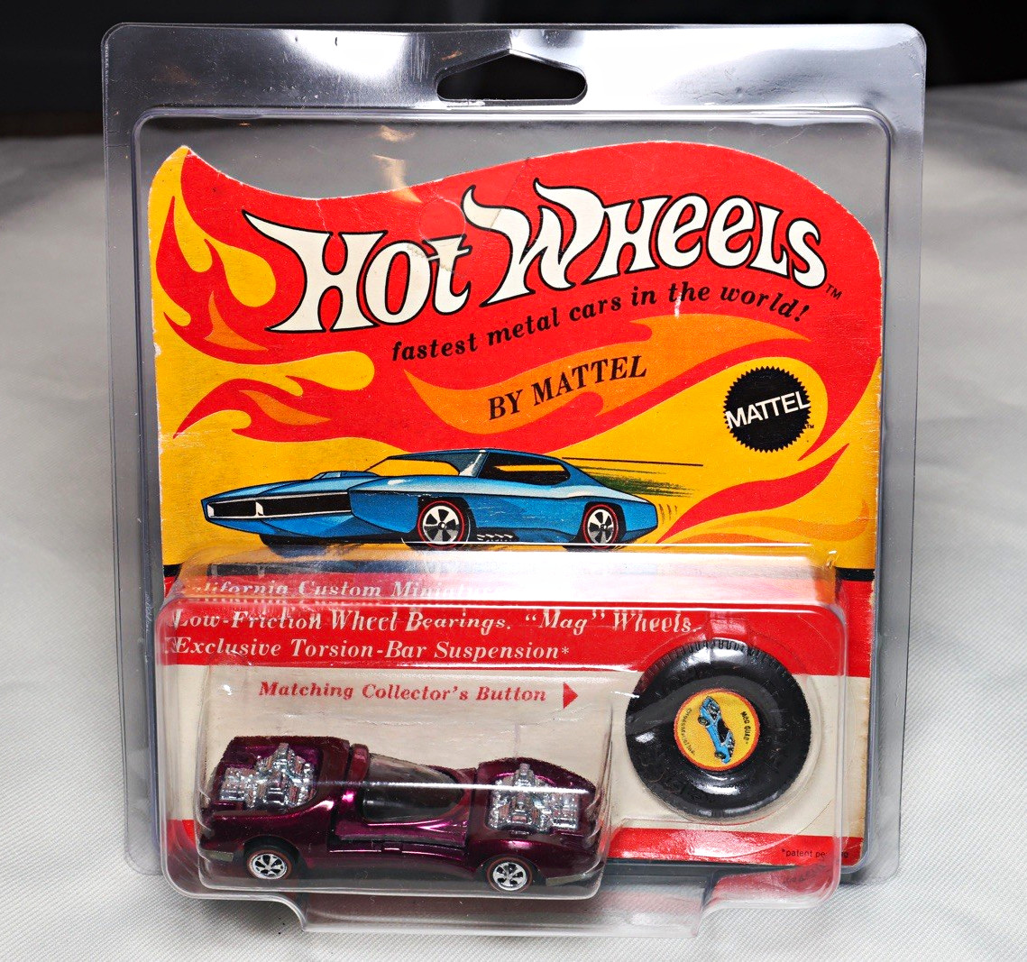 Vintage Hot Wheels Redlines Mod Quad Purple 1:64 Diecast Unopened w/ Button