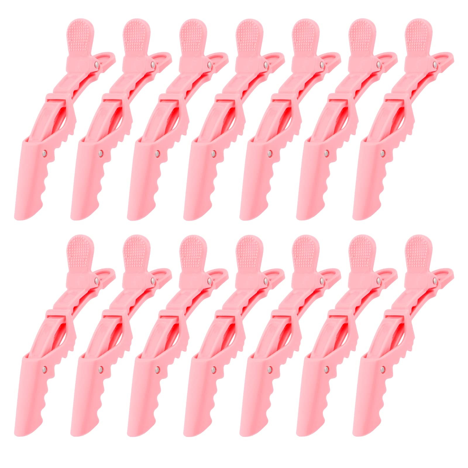 Pink Alligator Hair Clips 14 Pcs Professional Sectioning Styling Barber Coloring