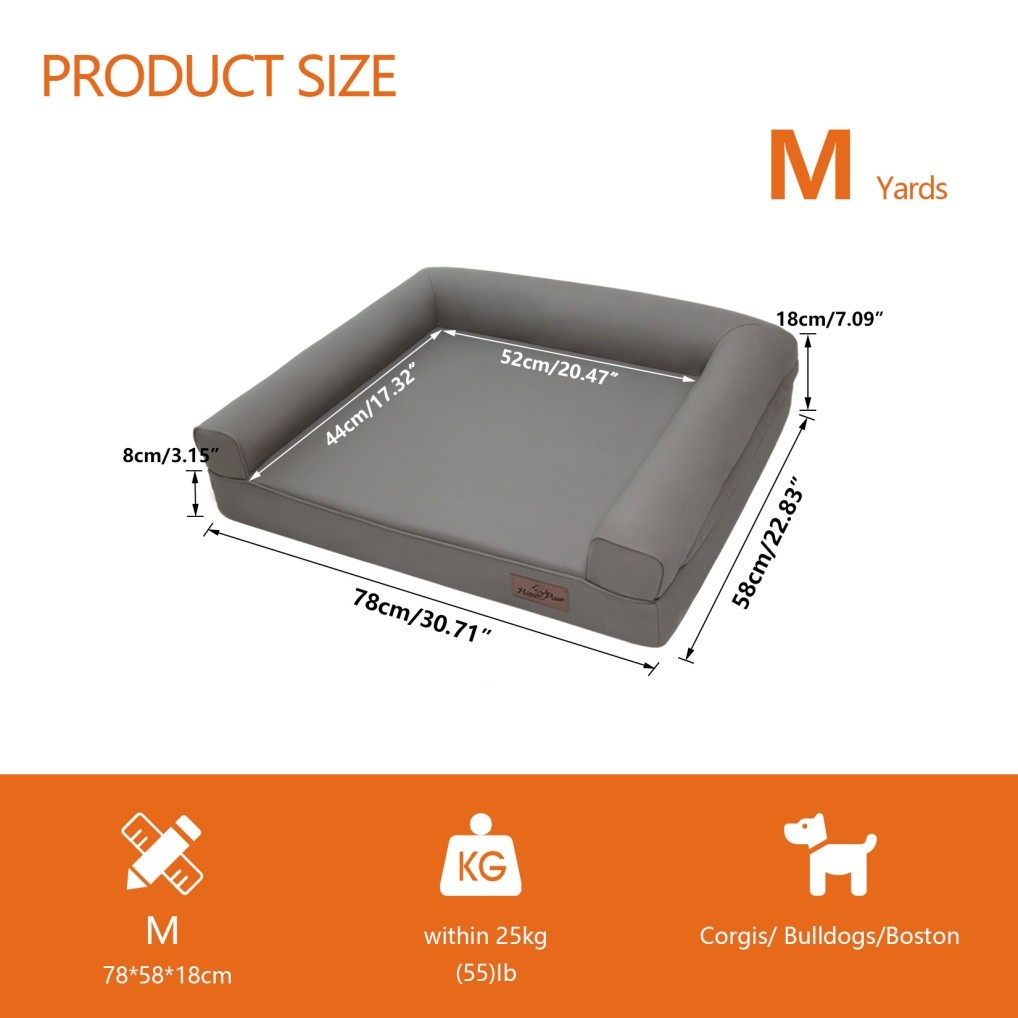 BingoPaw Large Dog Bed Sofa Orthopedic PU Leather Pet Couch Bed Waterproof M-XXL