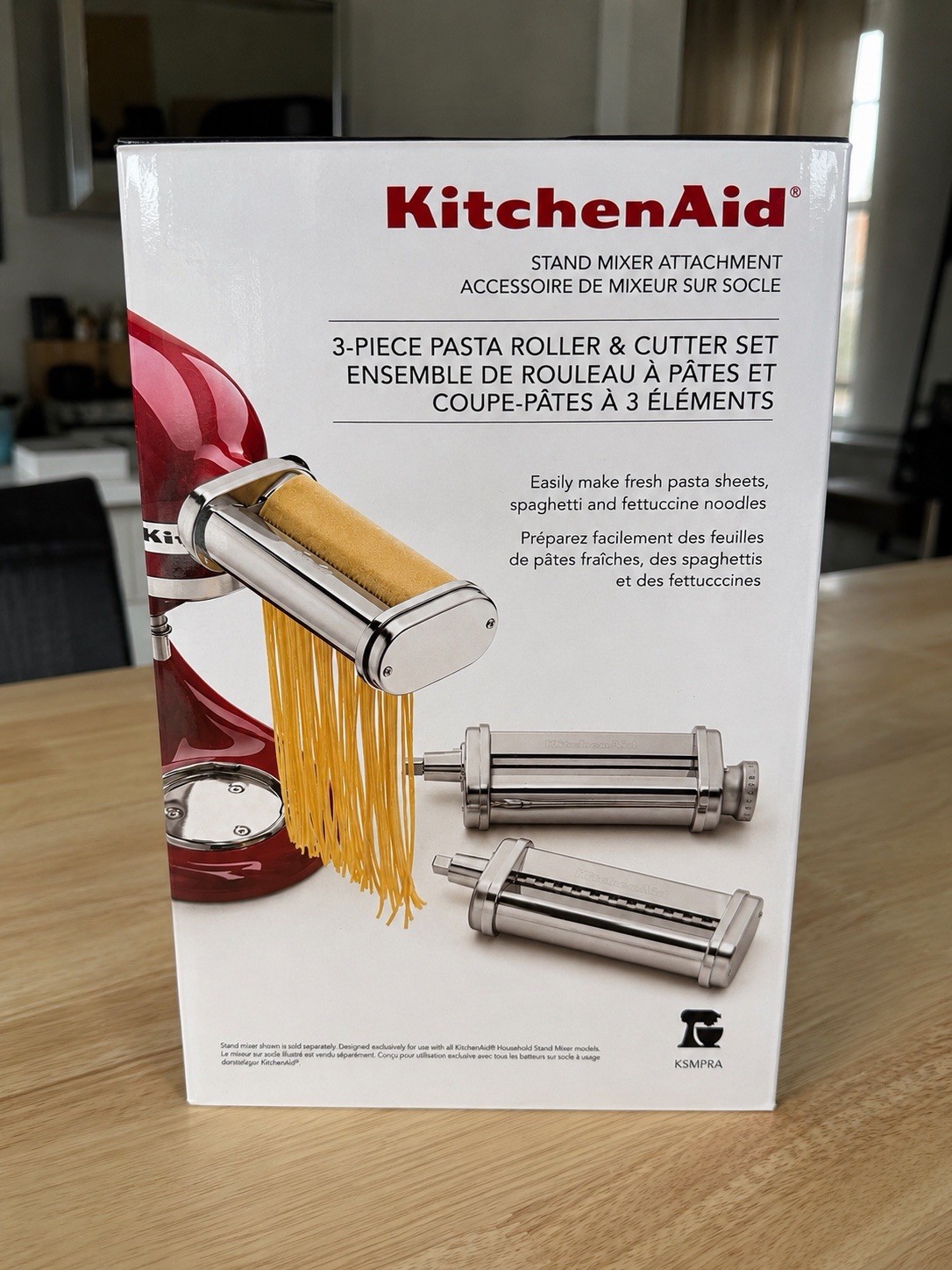 KitchenAid Stand Mixer Attachment 3-Piece Pasta Roller and Cutter Set KSMPRA NEW