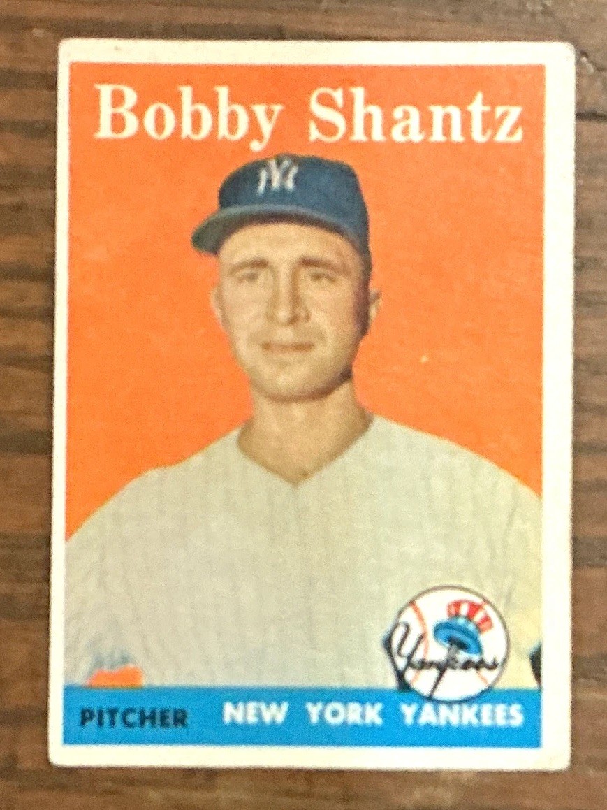 1958 Topps Bobby Shantz New York Yankees #419 Base Set Baseball Card 1958 Topps Bobby Shantz New York Yankees #419 Base Set Baseball Card