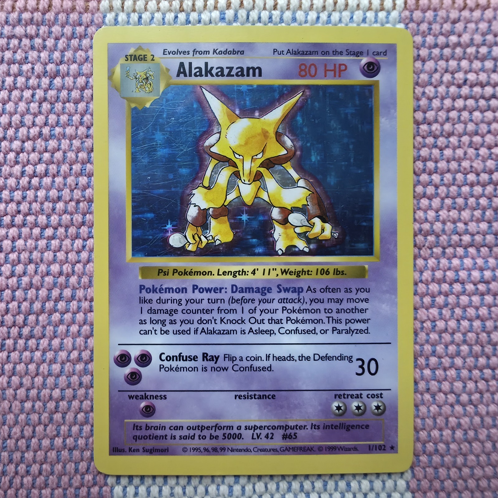 Alakazam Holo Shadowless Base Set 1/102 - LP