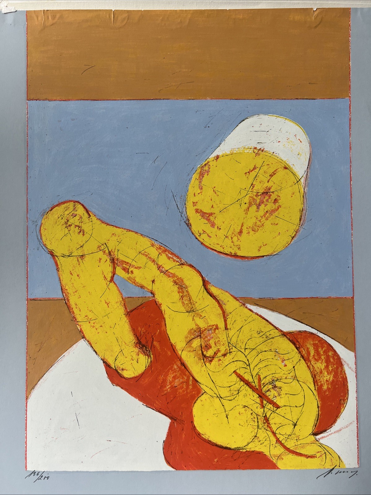 Rudolf Hoflehner (Austria 1916-1995) Colorful Untitled 1960s Signed Screenprint