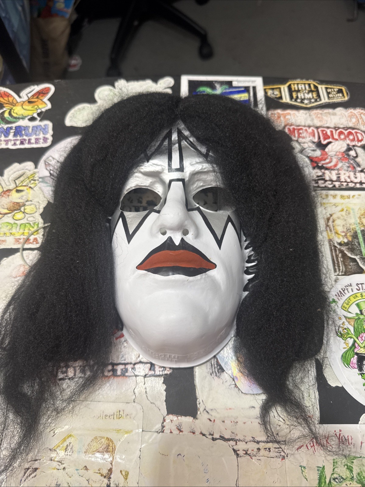 VTG KISS ACE FREHLEY HALLOWEEN MASK AUCOIN 1978 W/HAIR GREAT SHAPE VTG KISS ACE FREHLEY HALLOWEEN MASK AUCOIN 1978 W/HAIR GREAT SHAPE